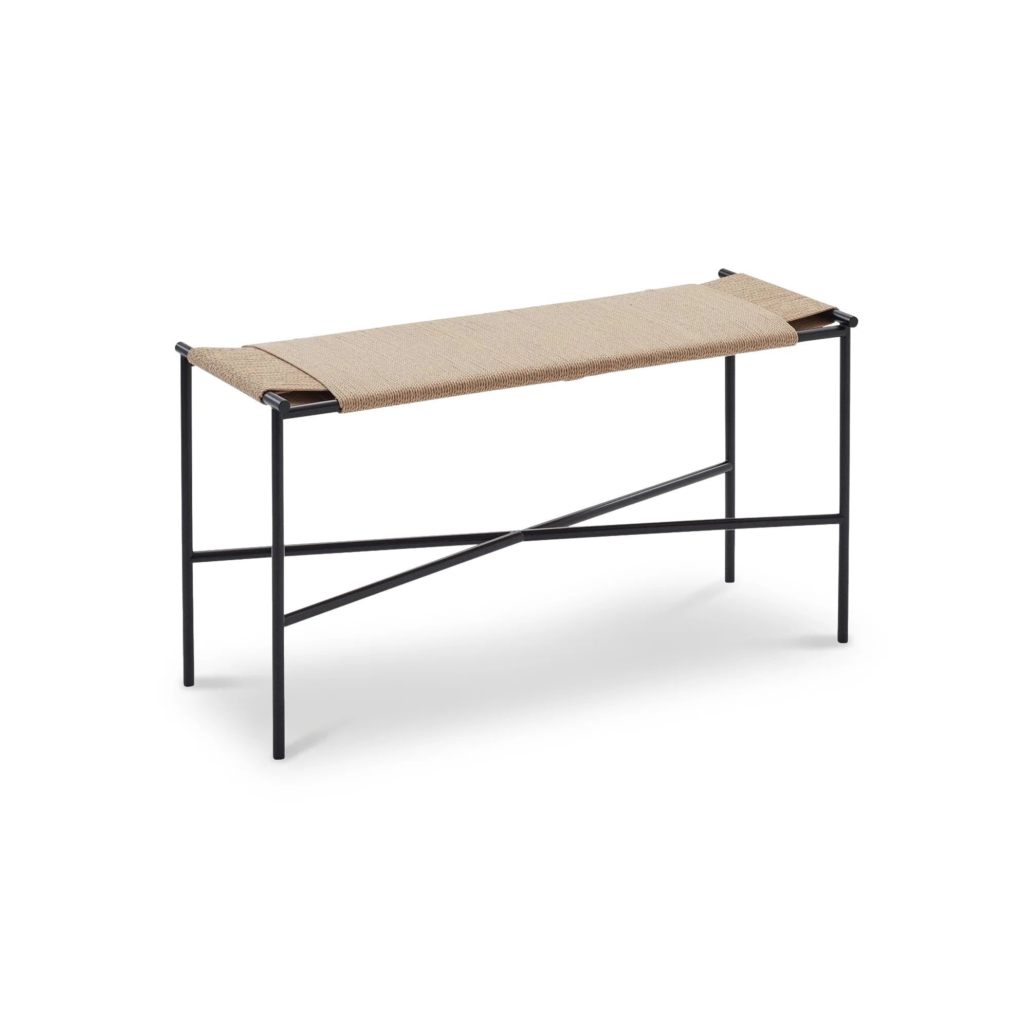 Vent1930651 Bench - Black Powder Coat/Neutral Paper Cord-1