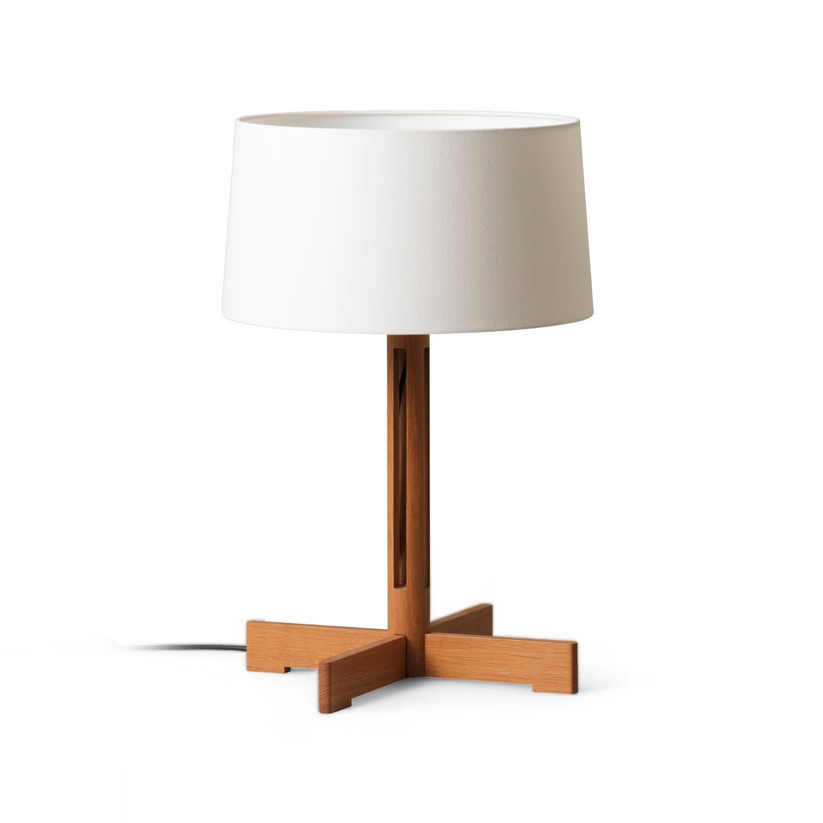 FAD Table Lamp – 40x61 / Wood (Natural Oak) / White Linen-1