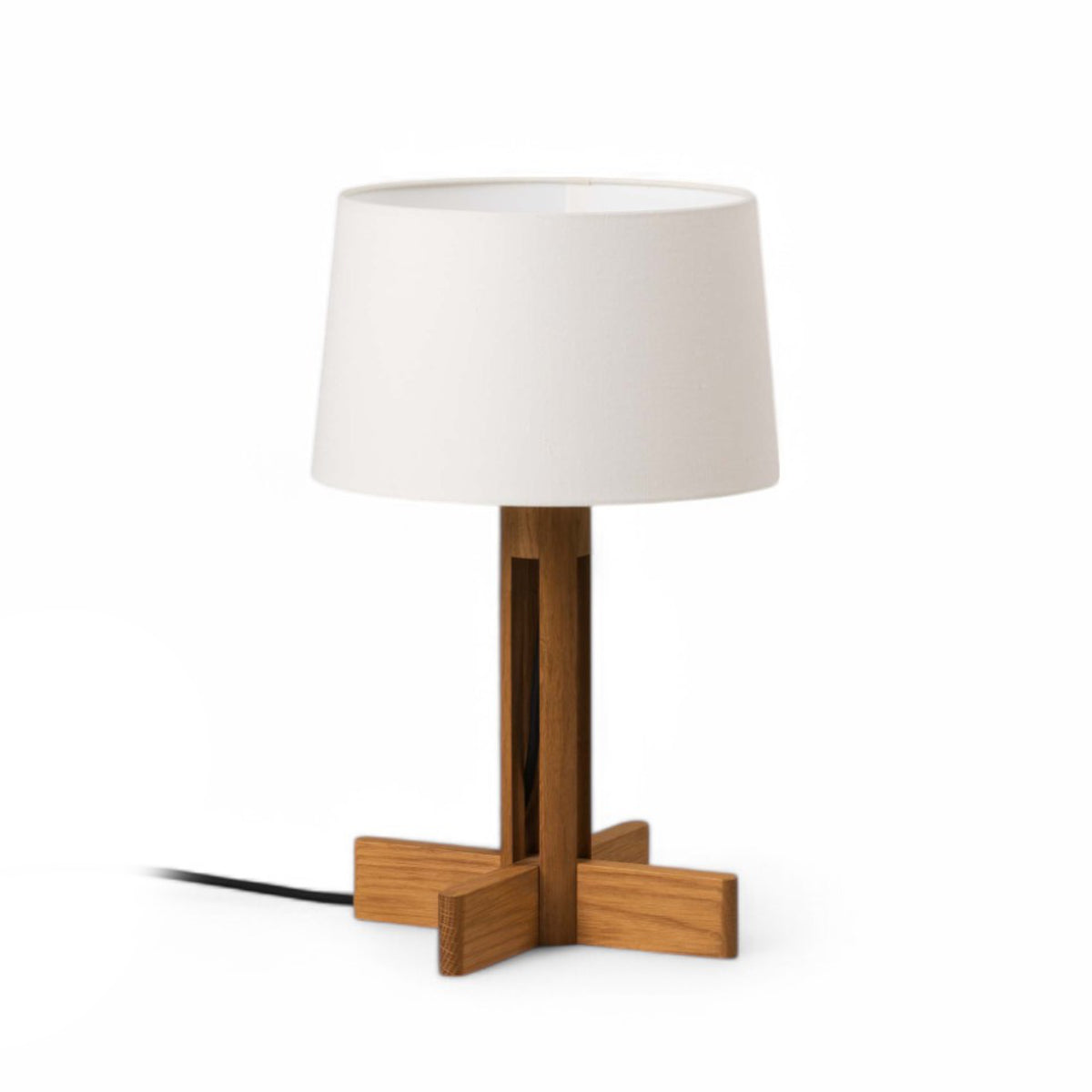 FAD Table Lamp – 26x42 / Wood (Natural Oak) / White Linen-1