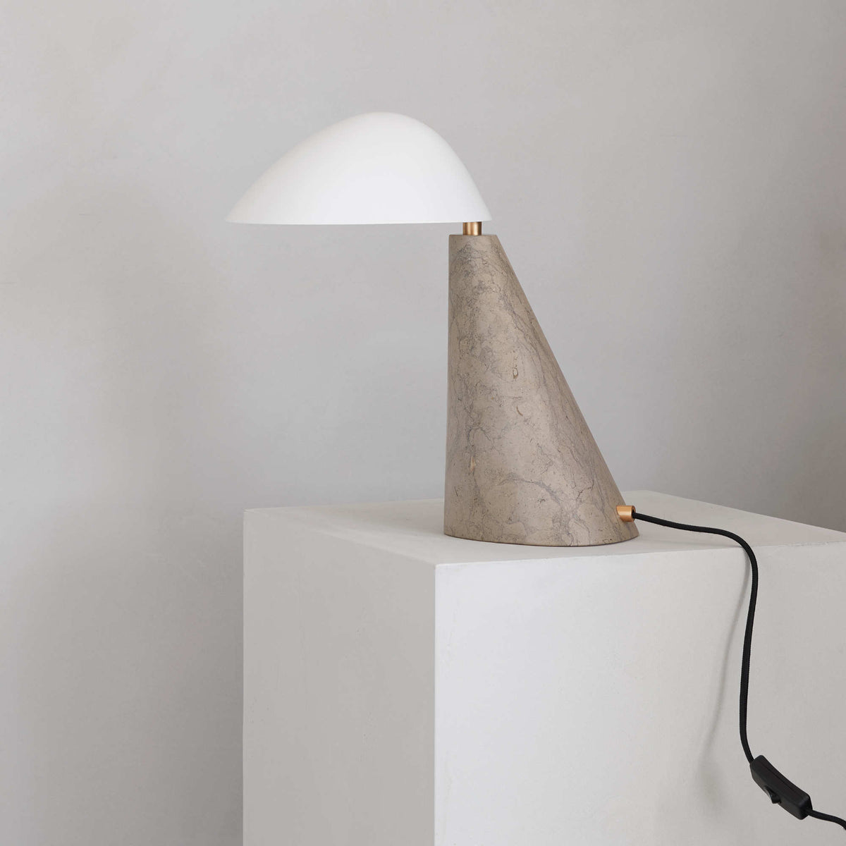 Fellow Table Lamp – 35x21x35 / White Steel/Limestone (Dark Atlantico)-2