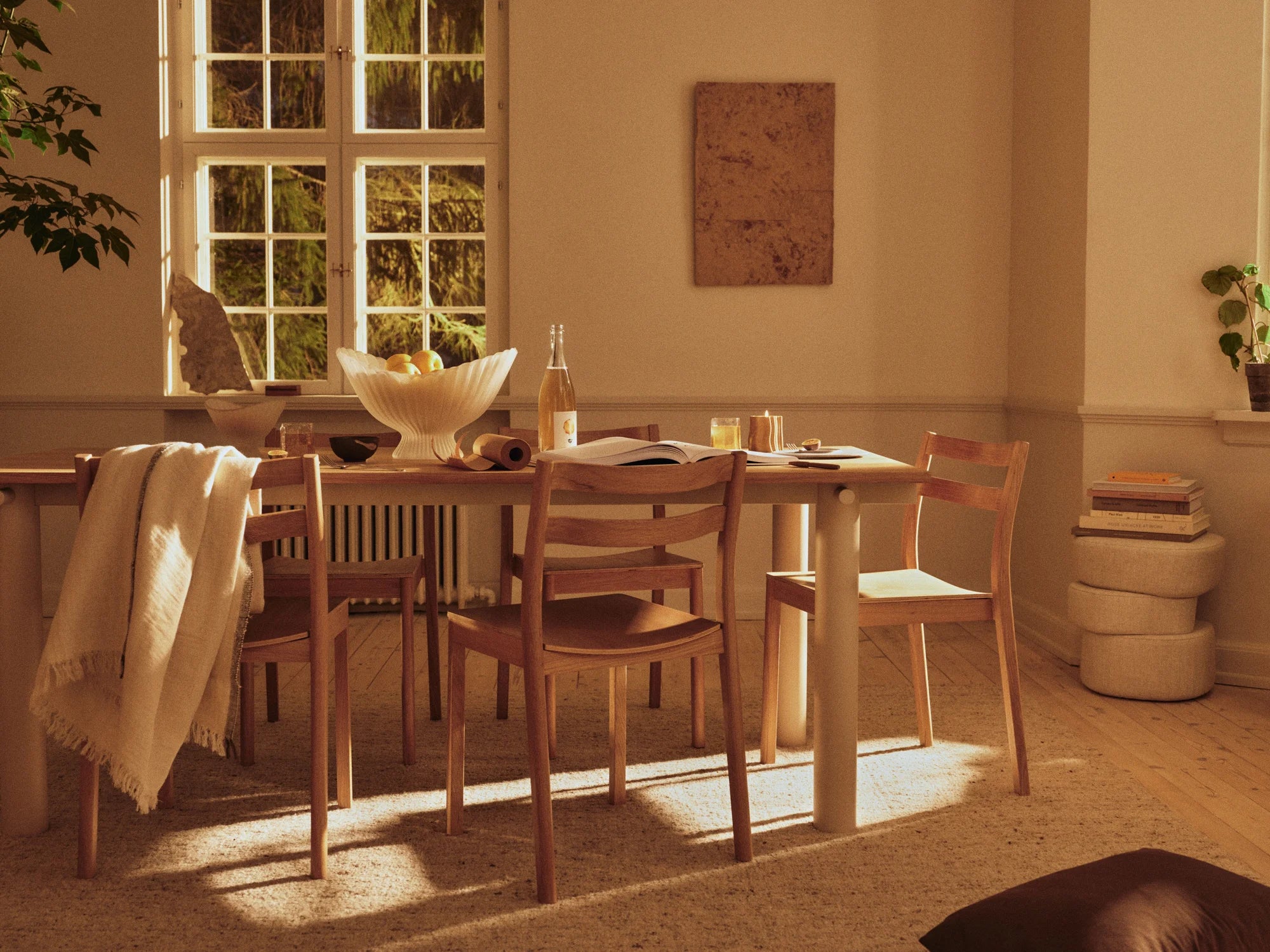 Atura 200 Dining Table - Light Cashmere/Natural Oak-2