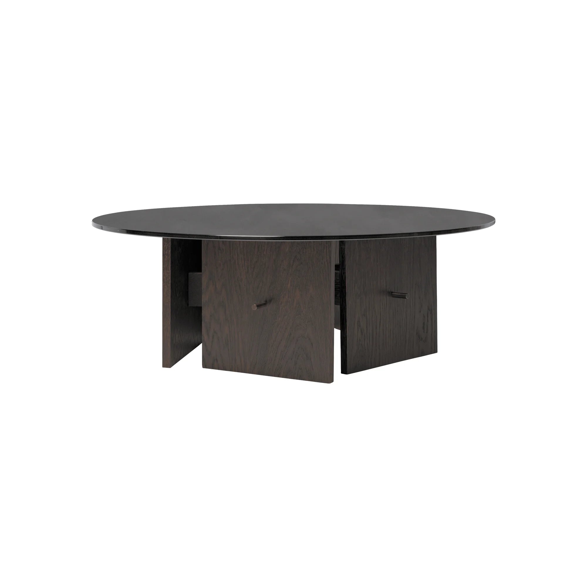 Aukko 90 Coffee Table - Dark Stained Oak/Tinted Glass-1