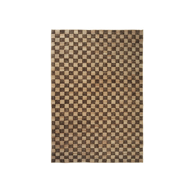 Check Wool Jute Rug - Coffee/Natural - 200 x 300