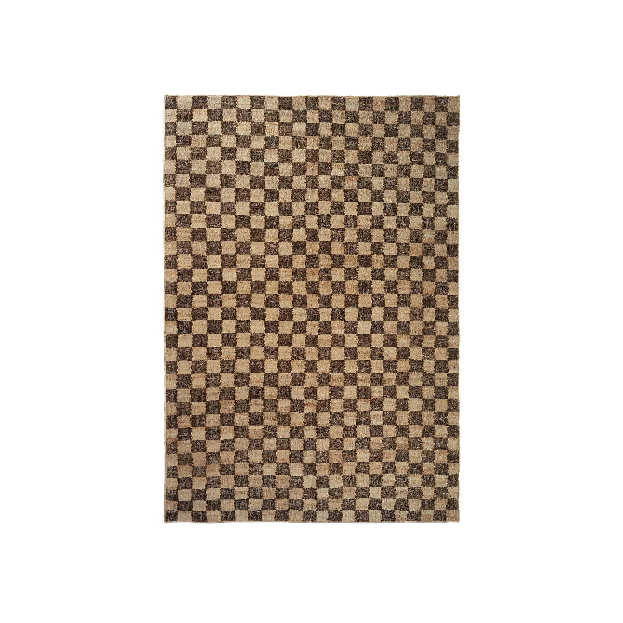 Check Wool Jute Rug - Coffee/Natural - 200 x 300-1