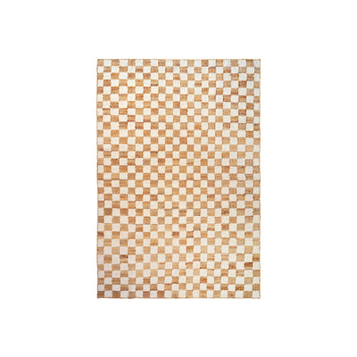 Check Wool Jute Rug - Off-White/Natural - 200 x 300