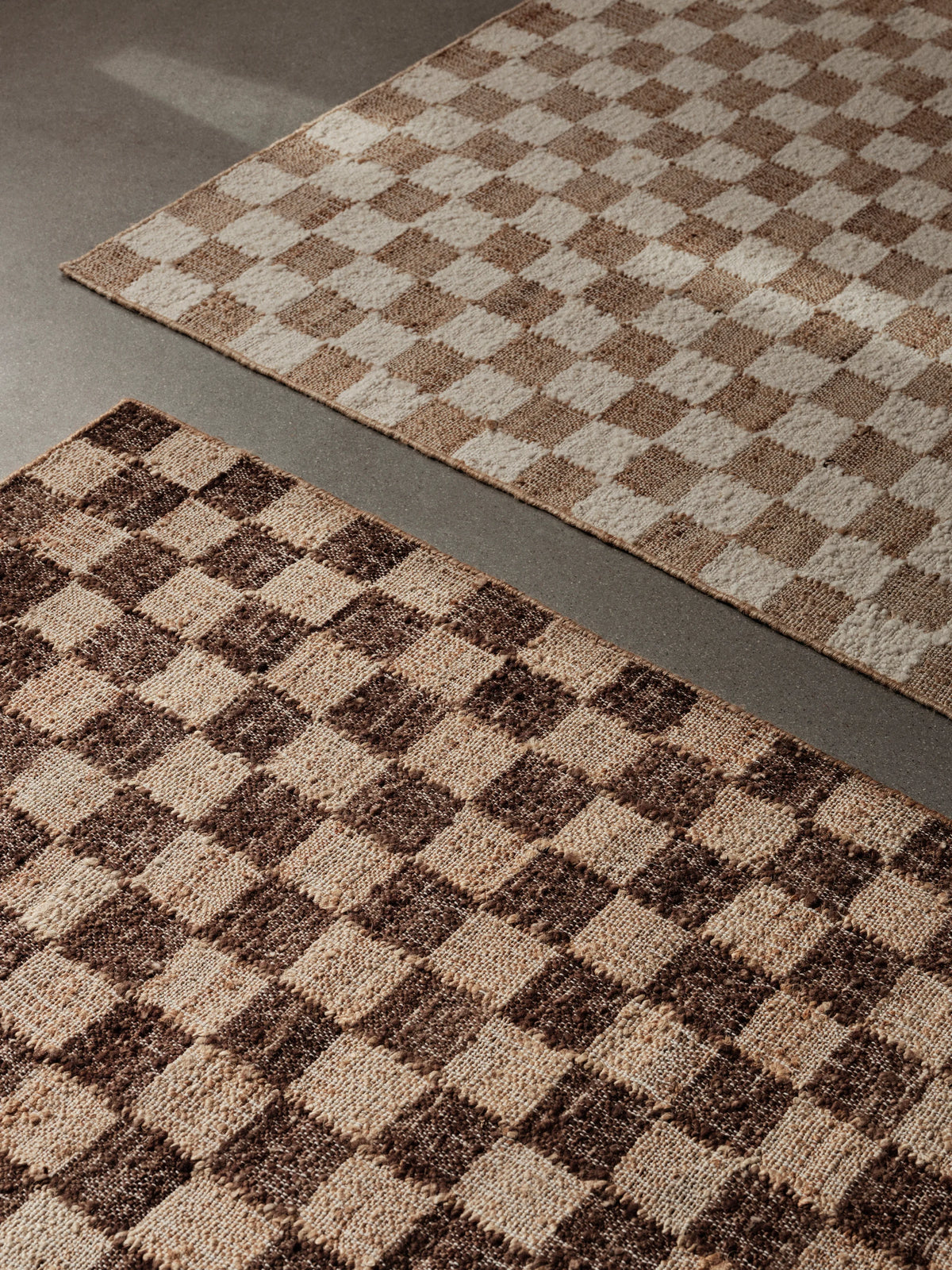 Check Wool Jute Rug - Off-White/Natural - 200 x 300-3