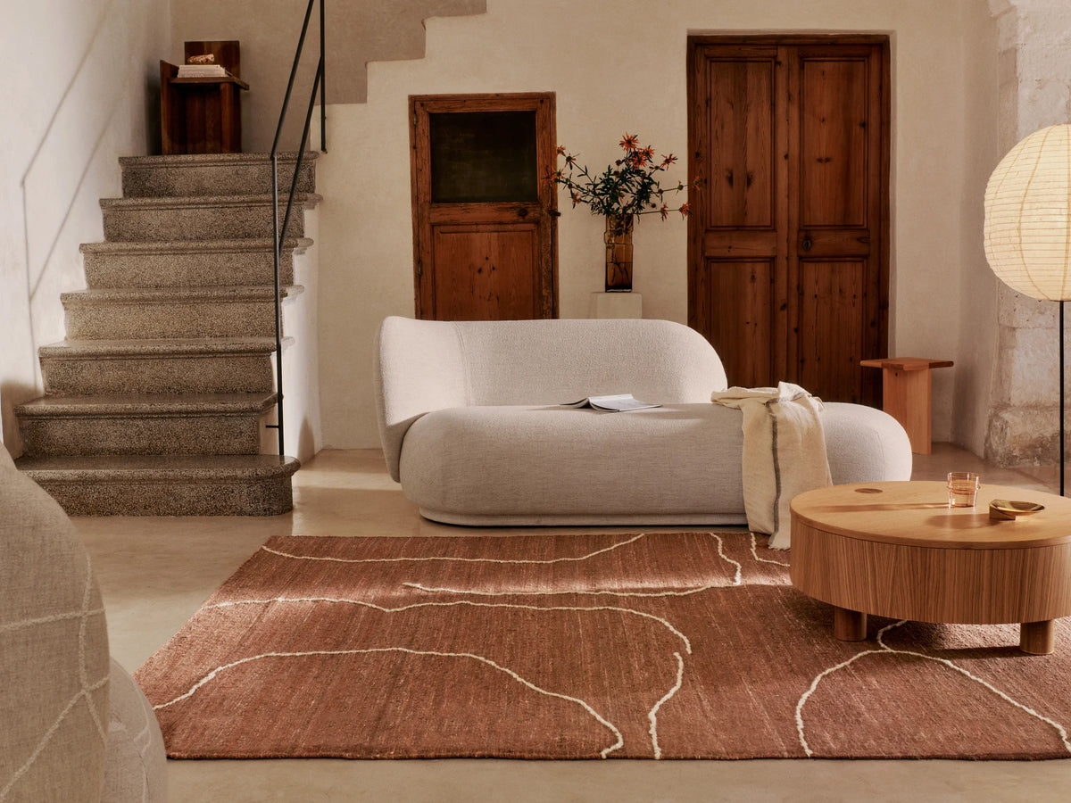 Gesso Jute Rug - Terracotta/Off-White - 200x300-2