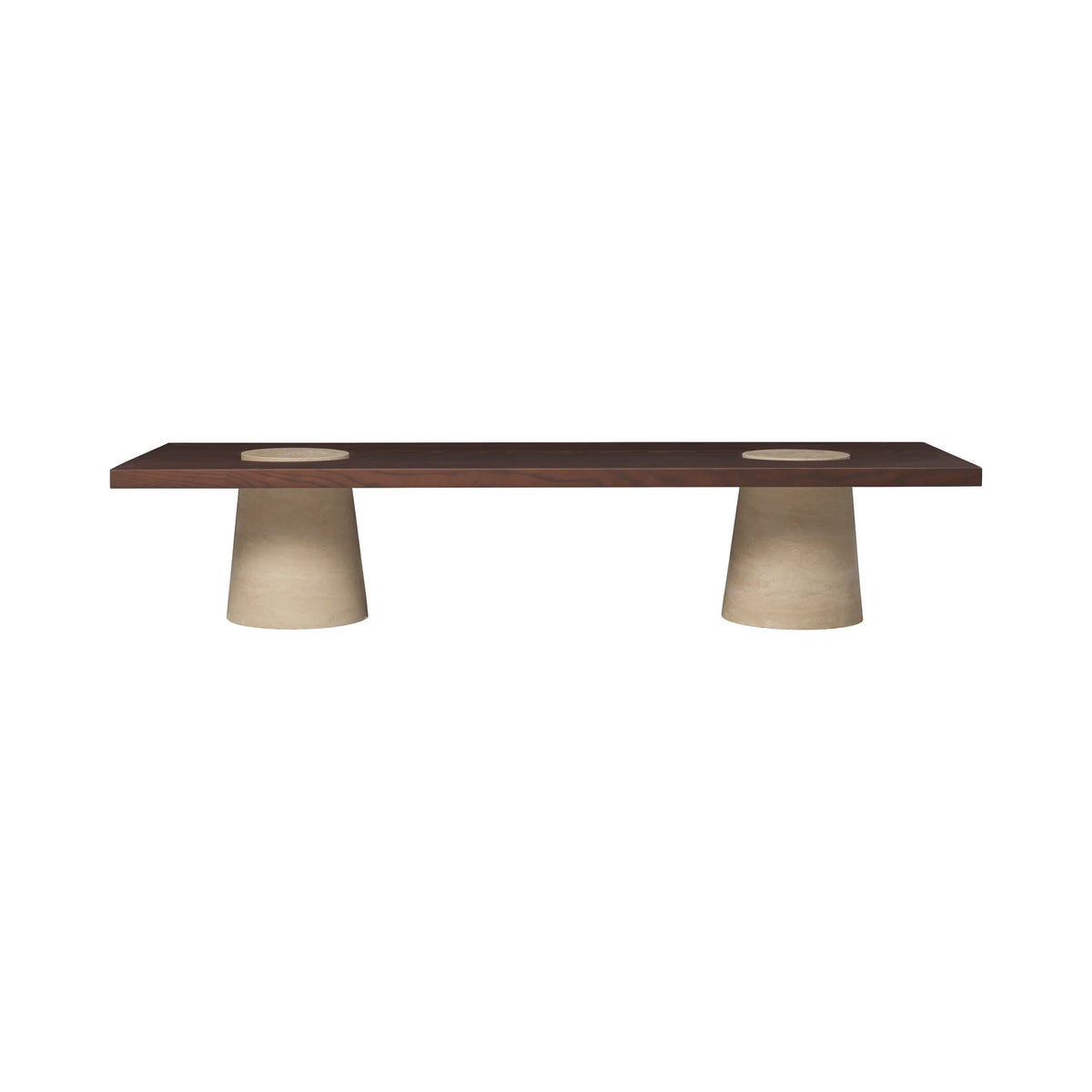 Grova 155 Coffee Table - Travertine/Ash Wood-3