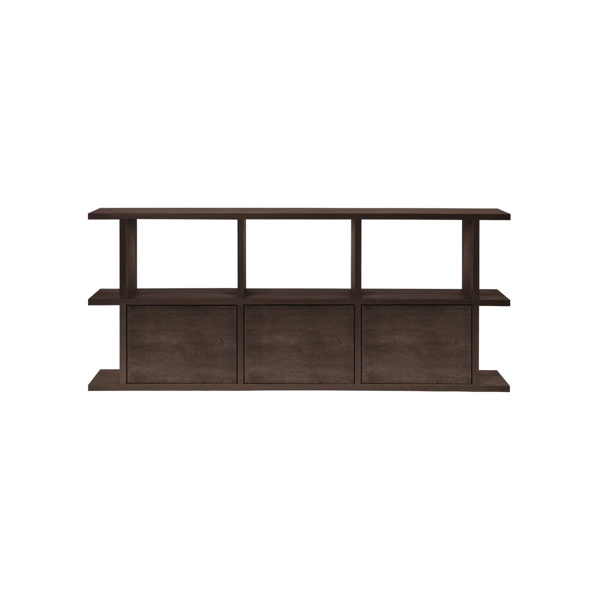 Kona 3 Cabinet Bookcase - Dark Stained Oak