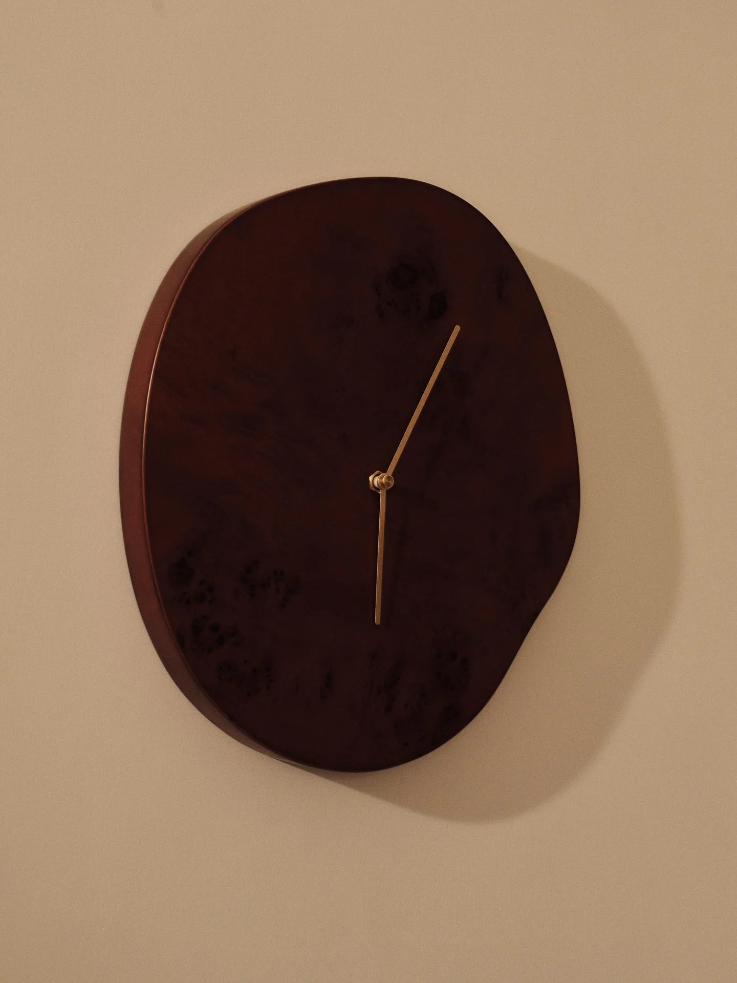 Melt Wall Clock - Dark Stained Burl-2