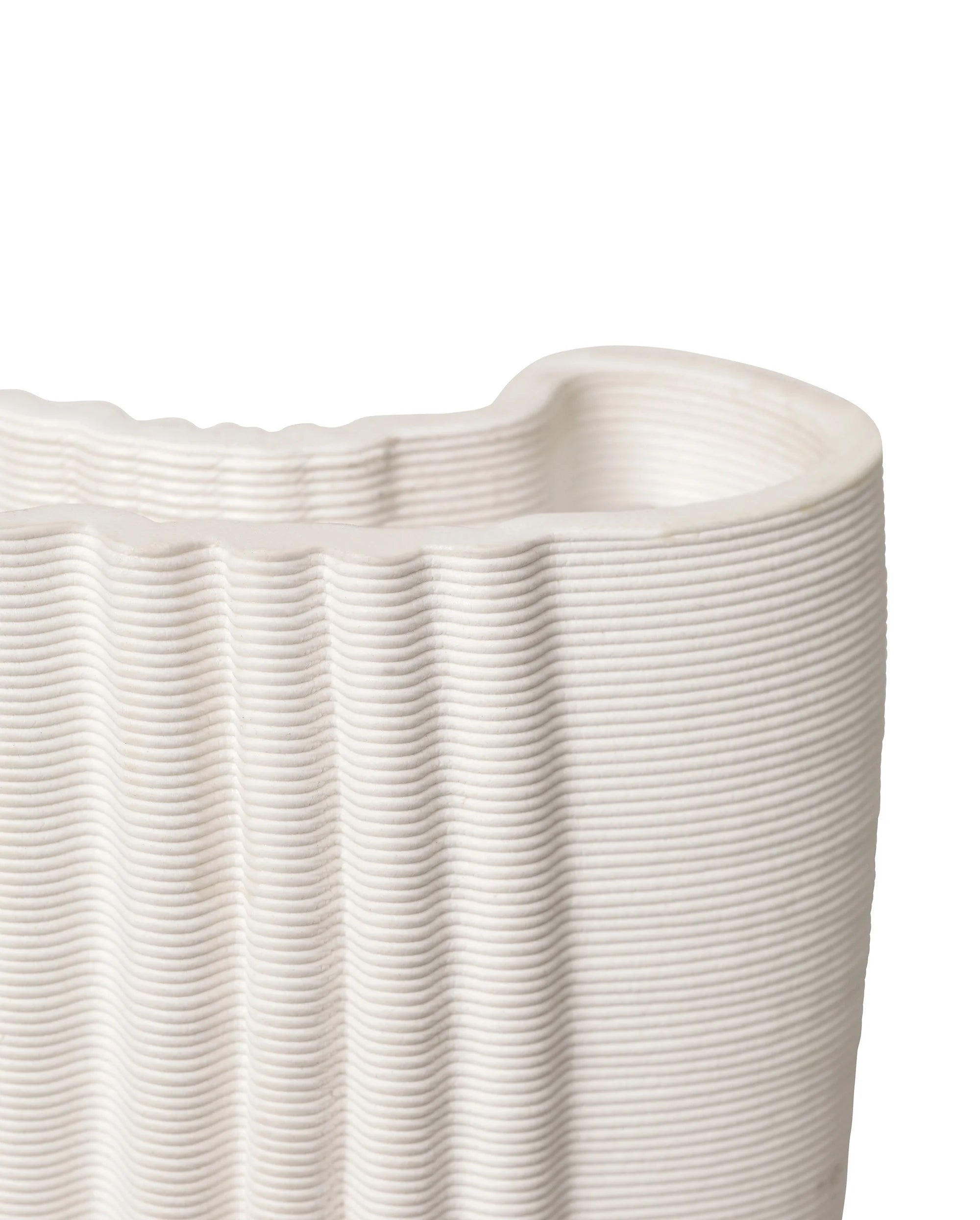Moire Vase - H30/Off White-5
