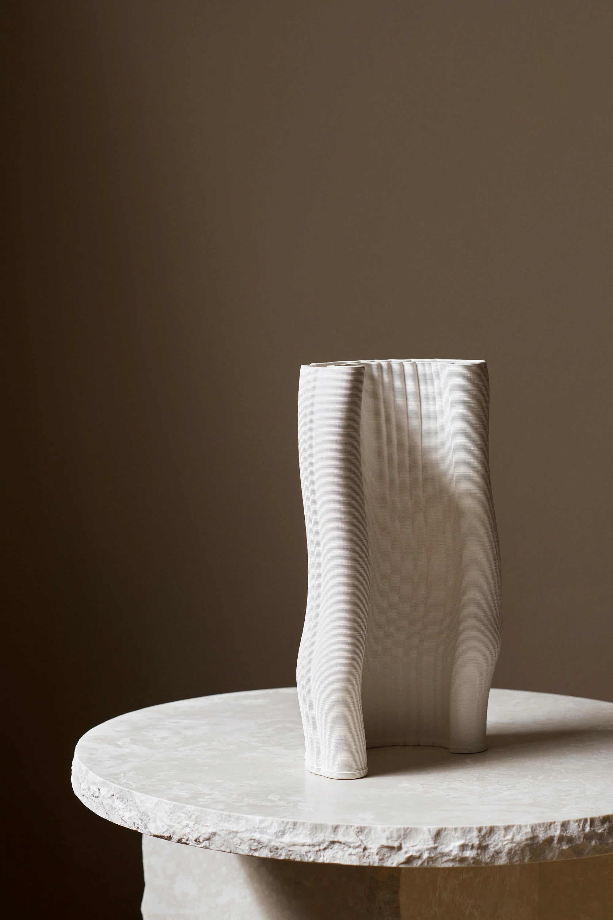 Moire Vase - H30/Off White-4
