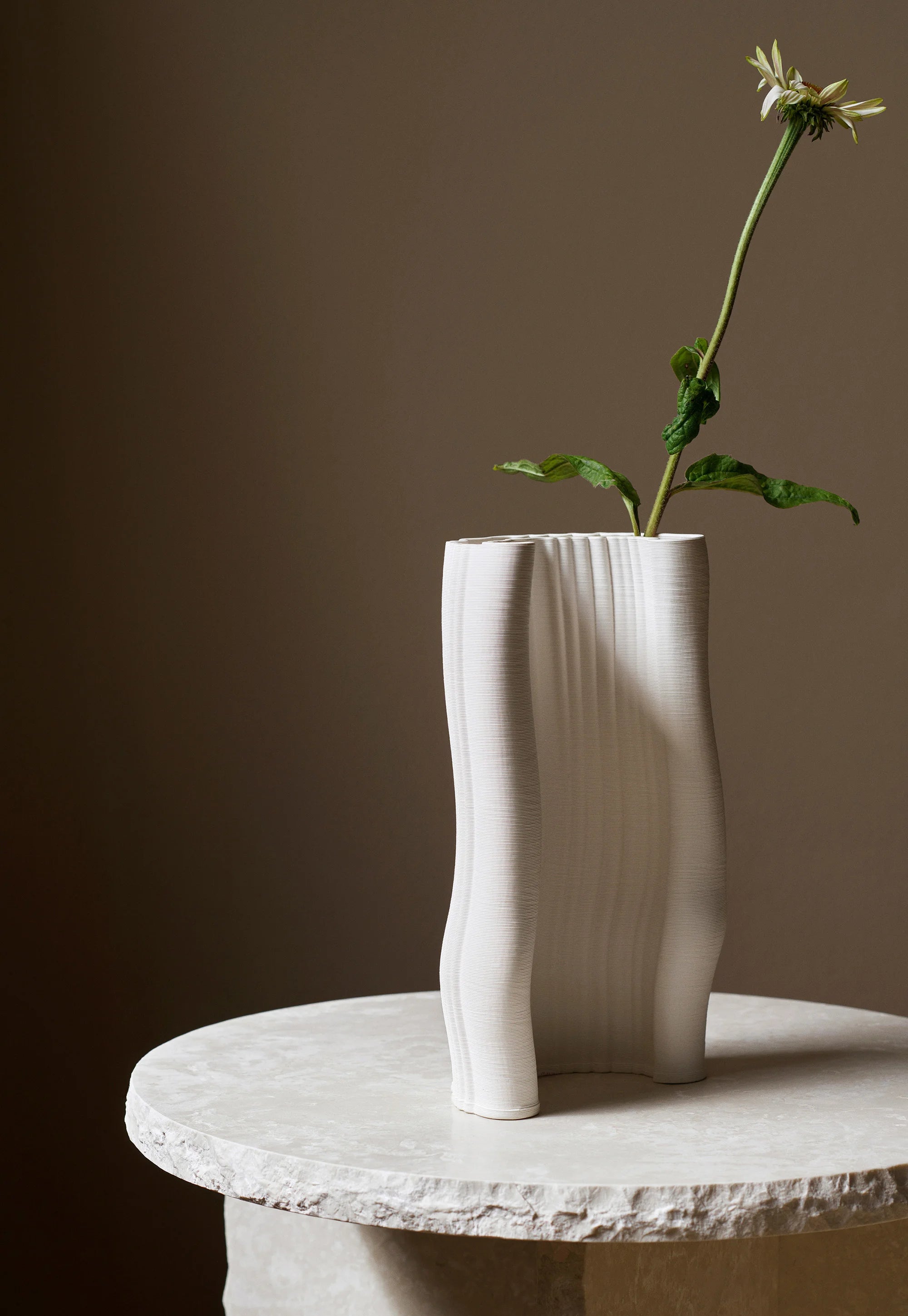 Moire Vase - H30/Off White-6