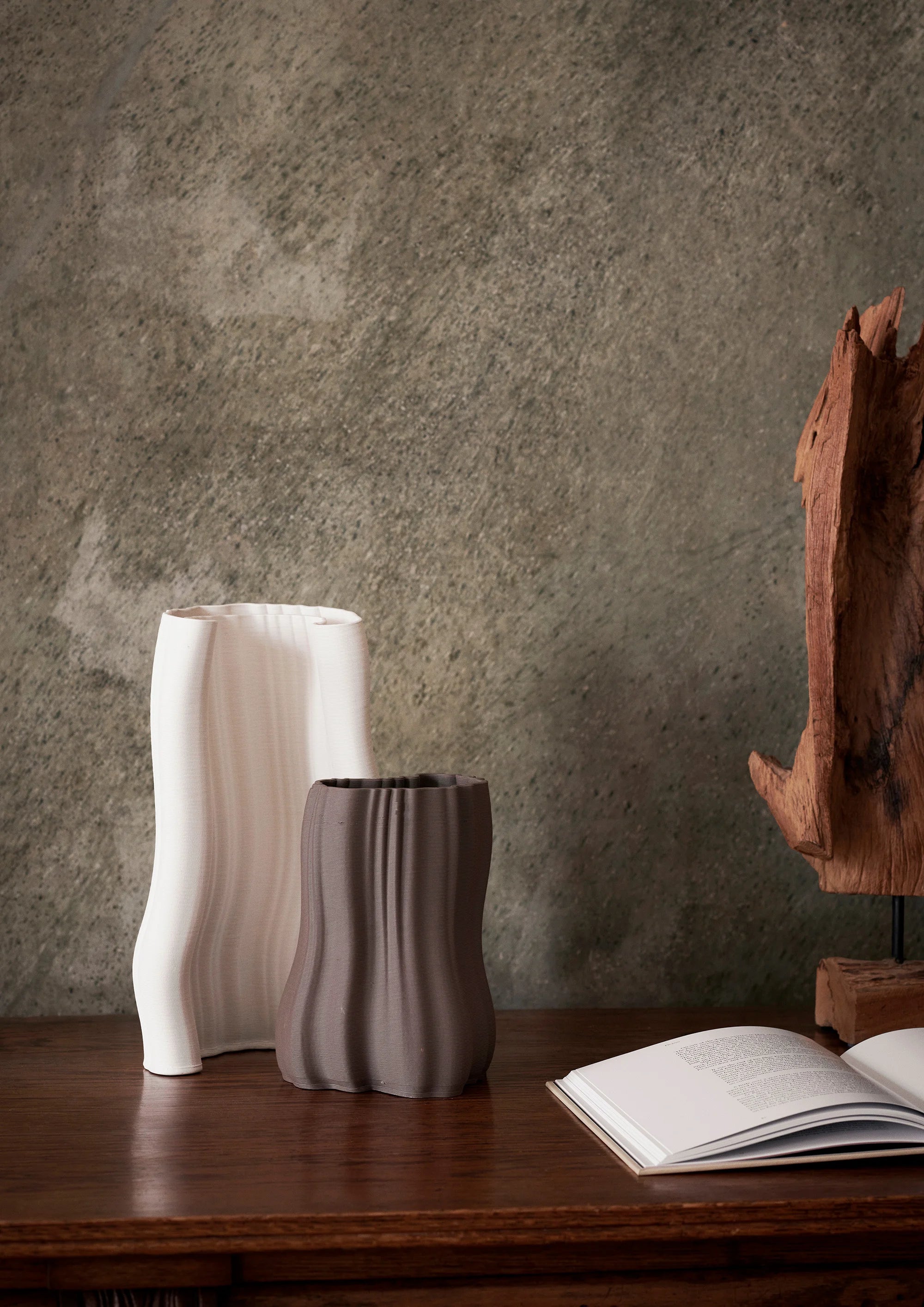 Moire Vase - H30/Off White-8