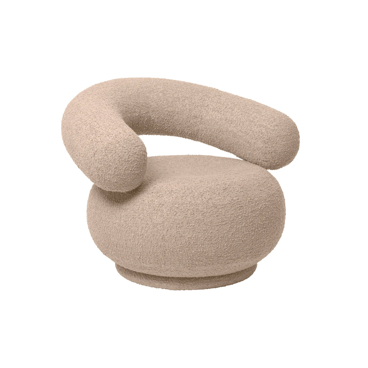 Orbo Lounge Chair - Fabric 3 (Raw Boucle Natural)