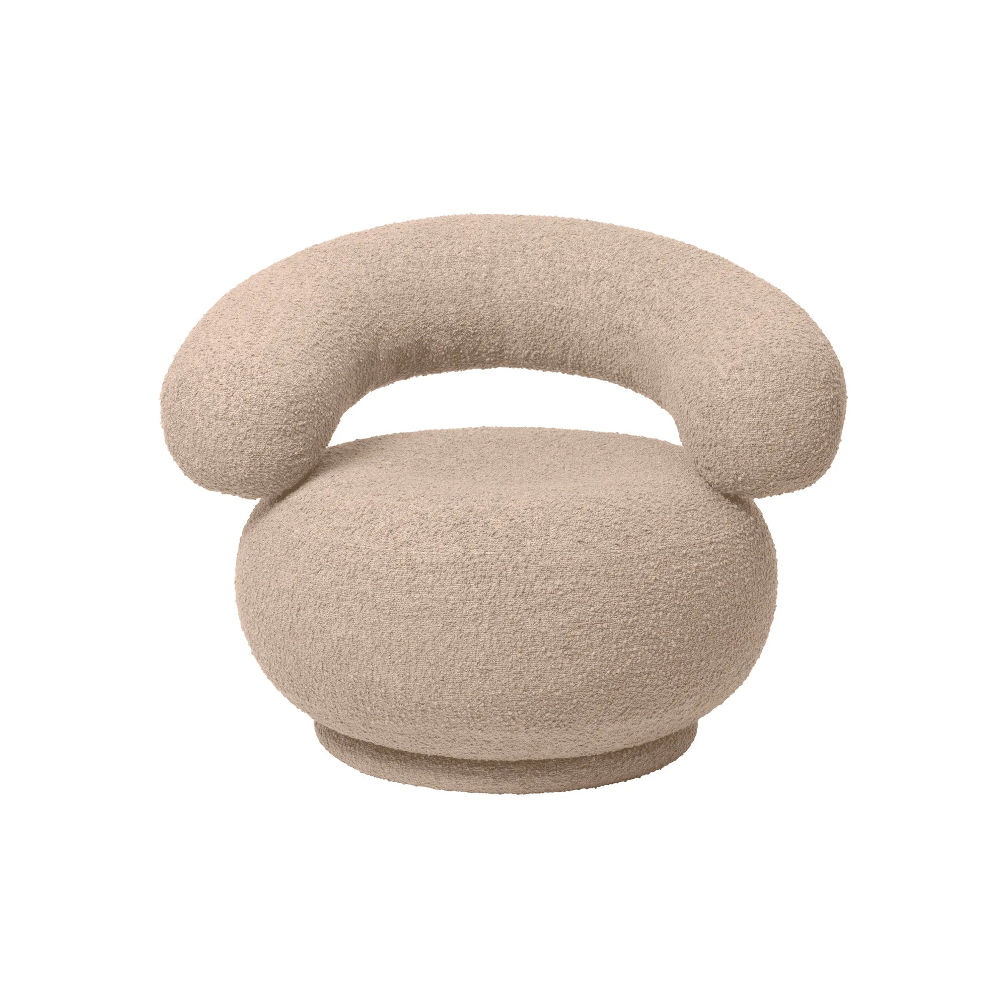 Orbo Lounge Chair - Fabric 3 (Raw Boucle Natural)-3