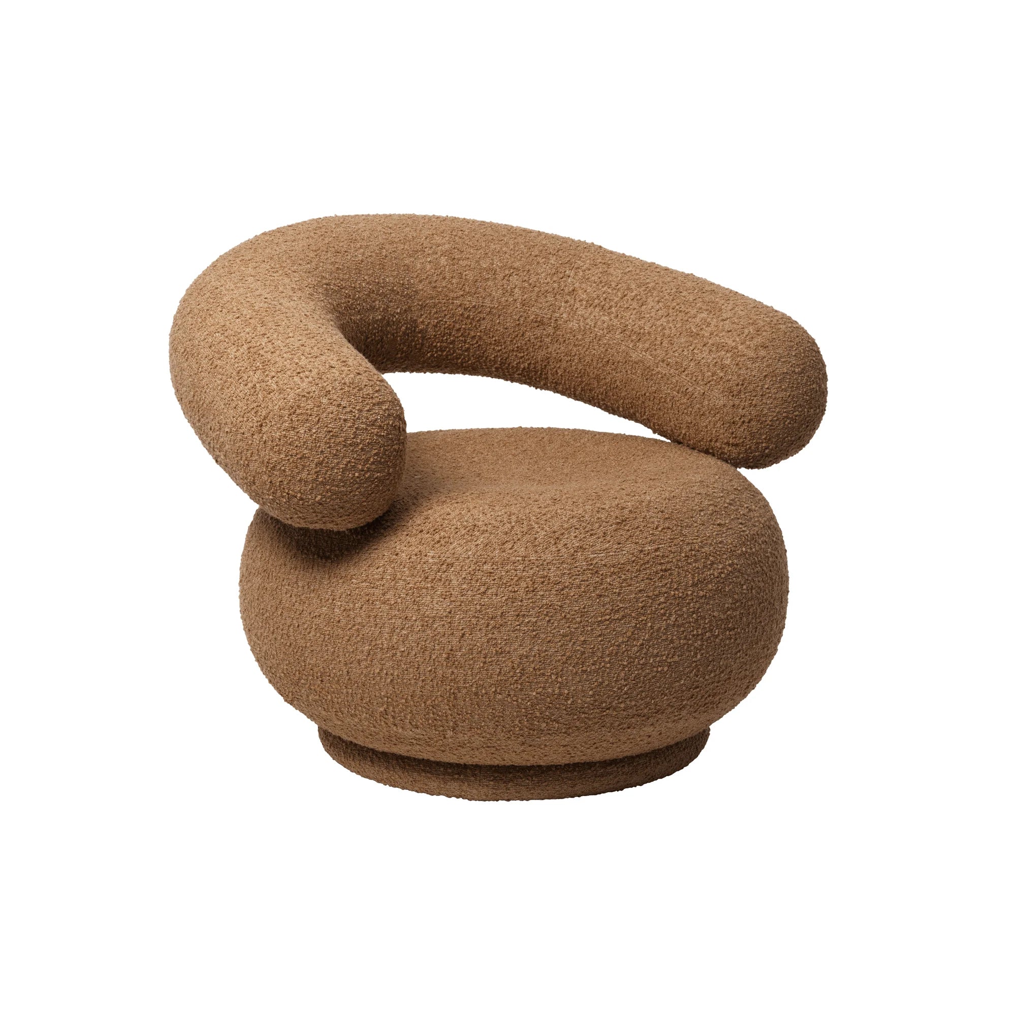 Orbo Lounge Chair - Fabric 3 (Raw Boucle Tan)