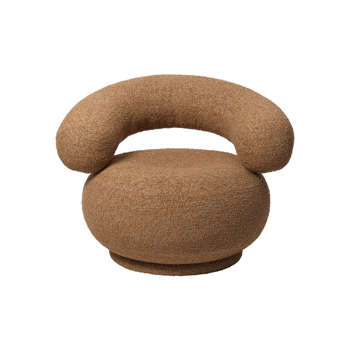 Orbo Lounge Chair - Fabric 3 (Raw Boucle Tan)-3