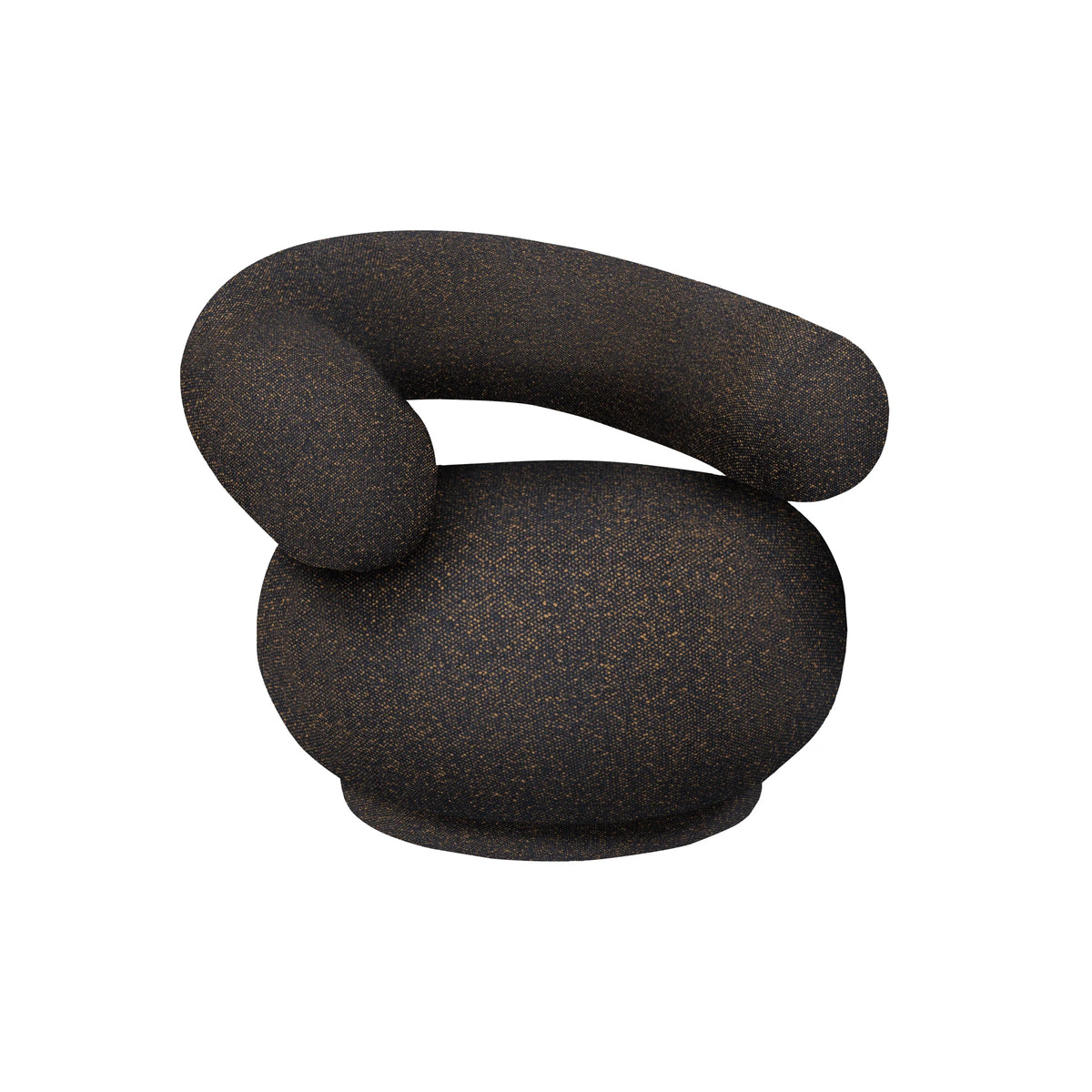 Orbo Lounge Chair - Fabric 5 (Vanir Black/Honey)