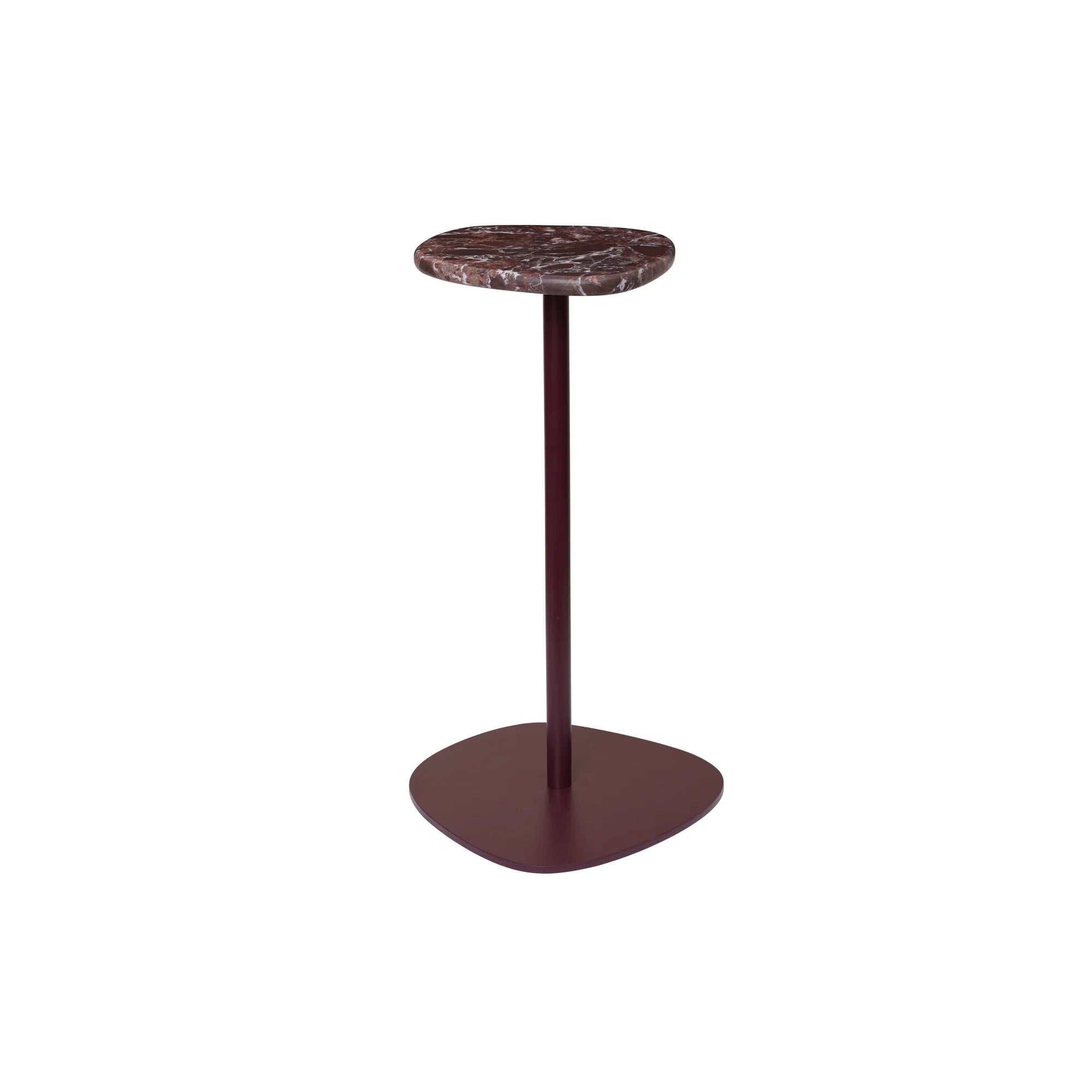 Plyo Accent Side Table - Dark Grape/Rosso Levanto Marble-3