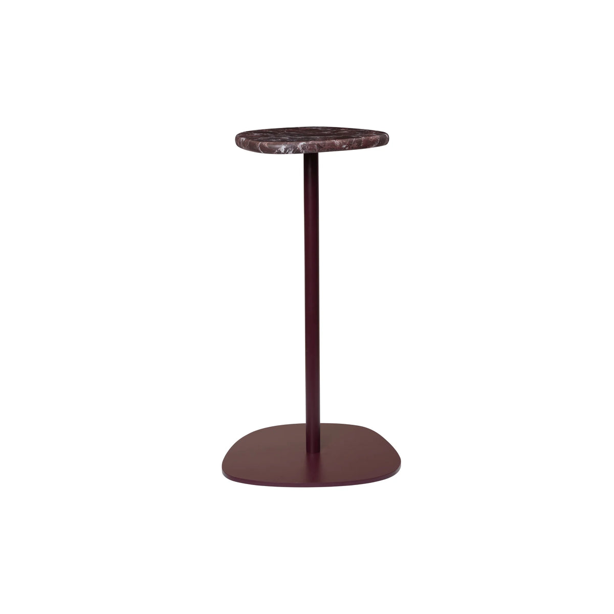 Plyo Accent Side Table - Dark Grape/Rosso Levanto Marble-1