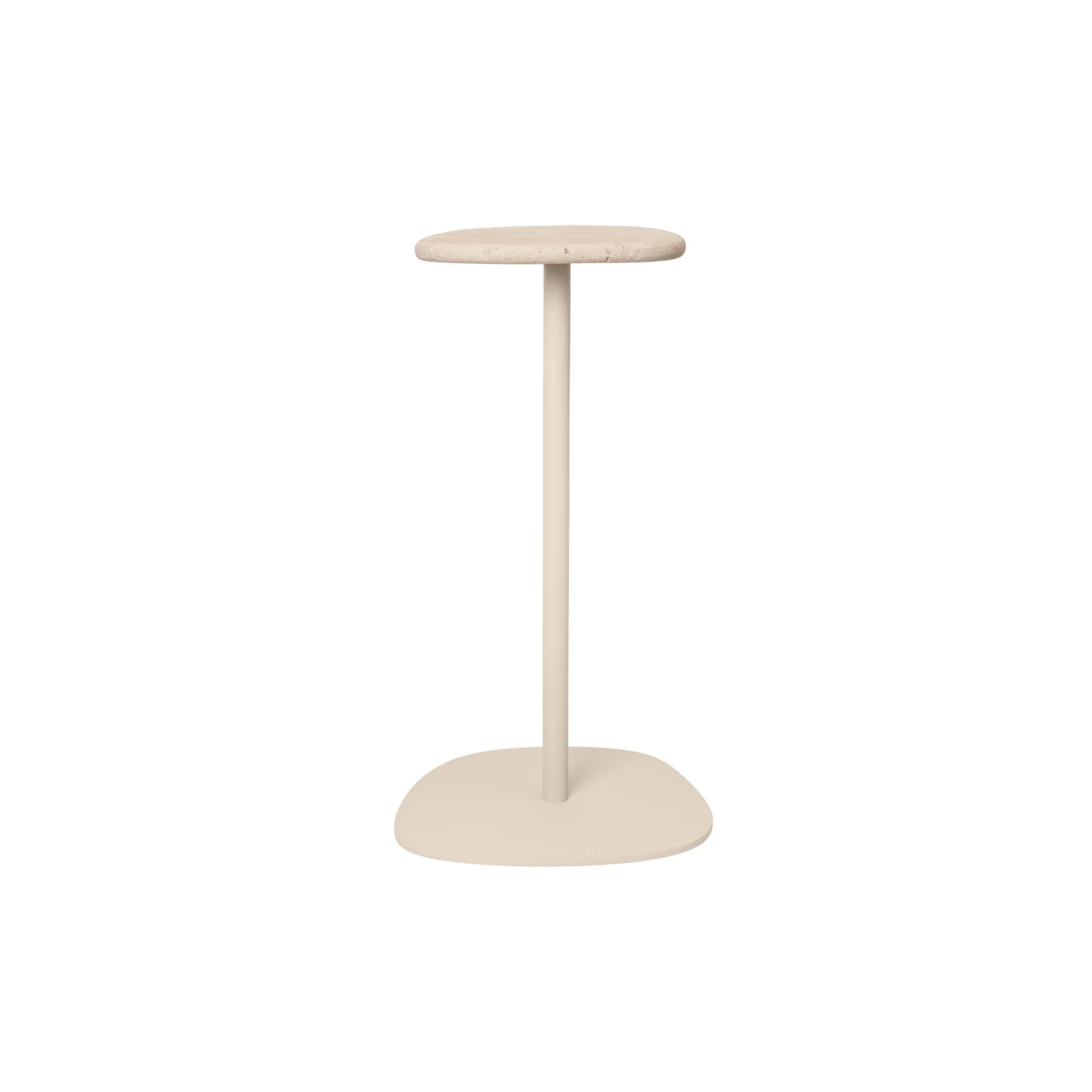 Plyo Accent Side Table - Light Cashmere/Travertine-1