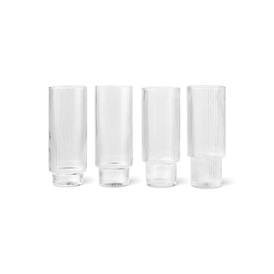 Ripple Long Drink Glass - Clear (Set of 4)