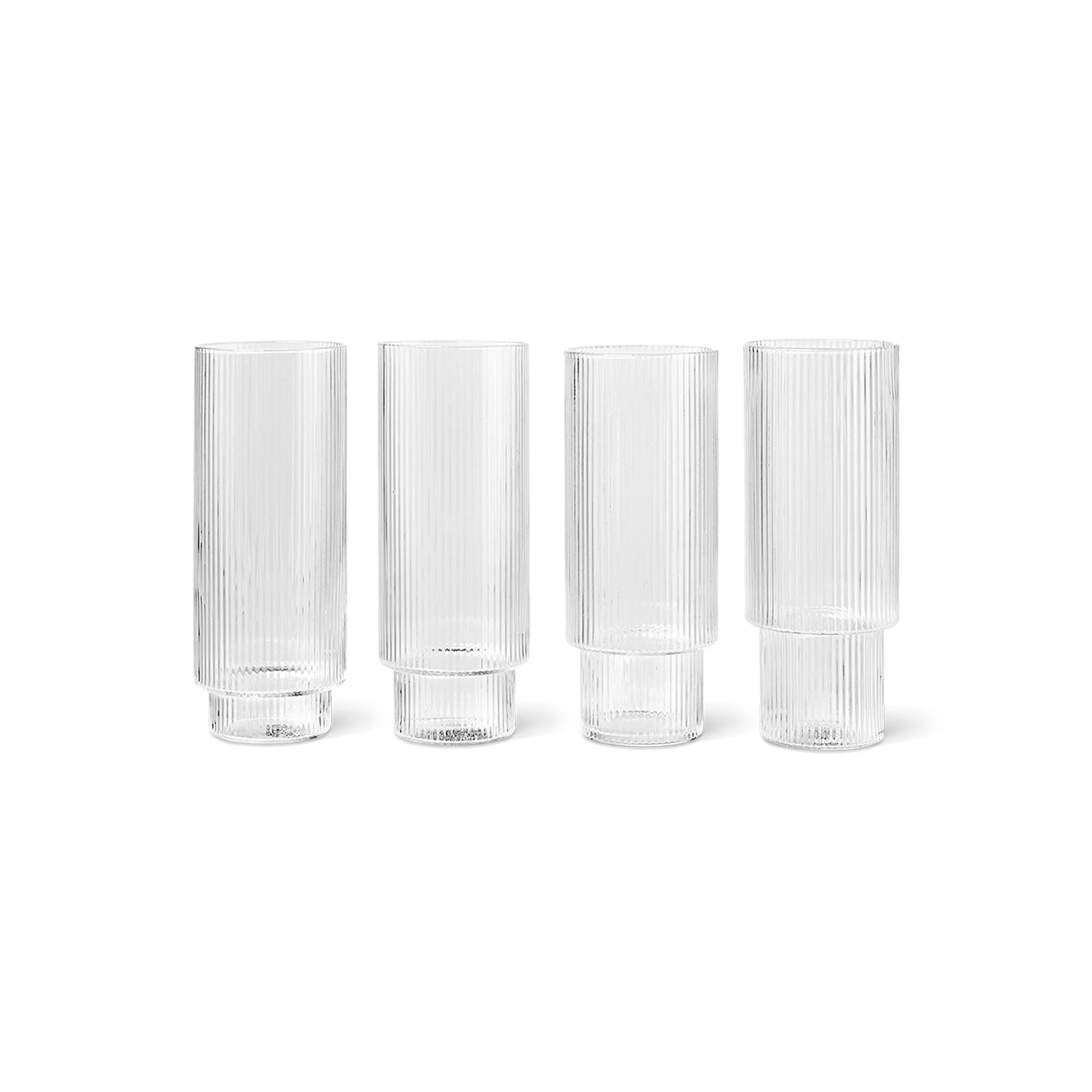 Ripple Long Drink Glass - Clear (Set of 4)-1