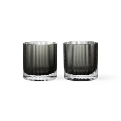 Ripple Tumbler Glass - Smoked Grey (Set of 2)
