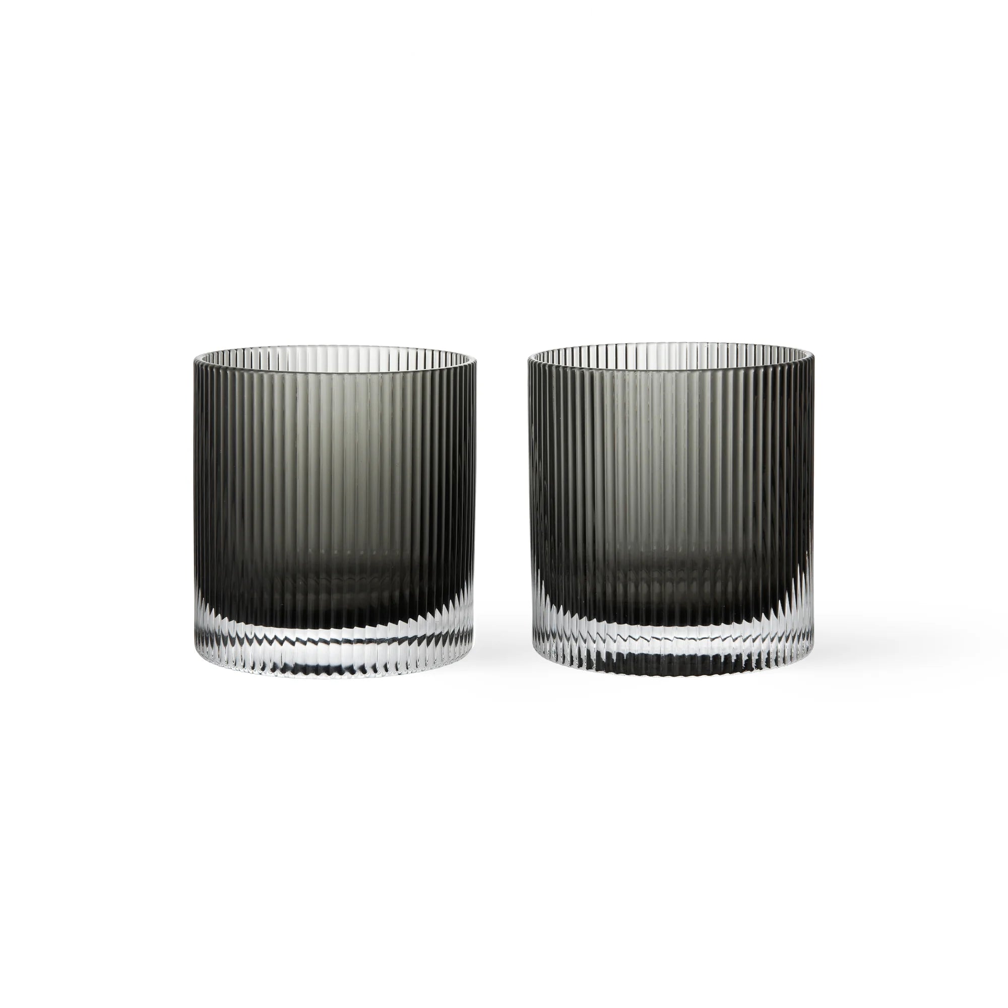 Ripple Tumbler Glass - Smoked Grey (Set of 2)-1