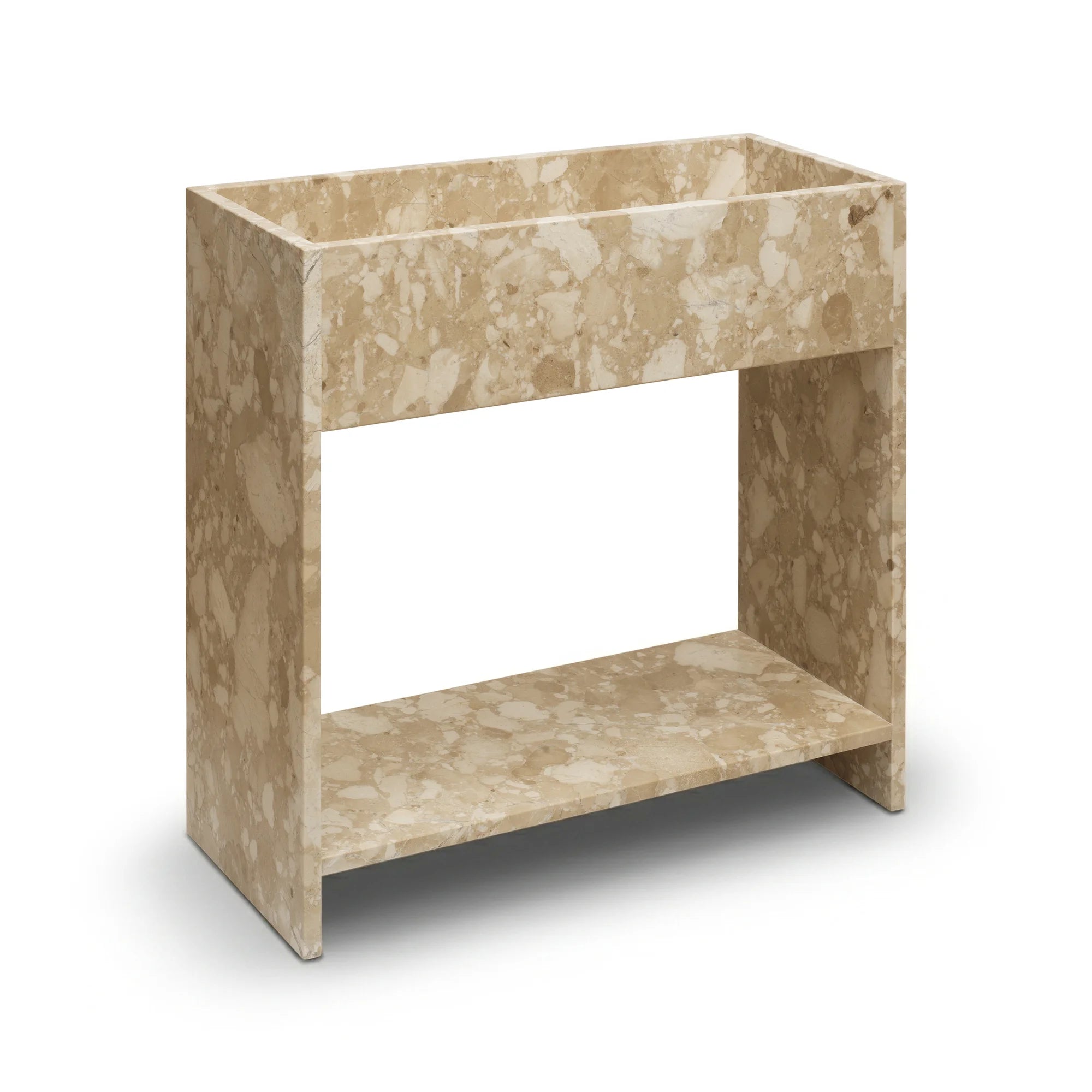 Stone Plant Box with Shelf - Sand-1