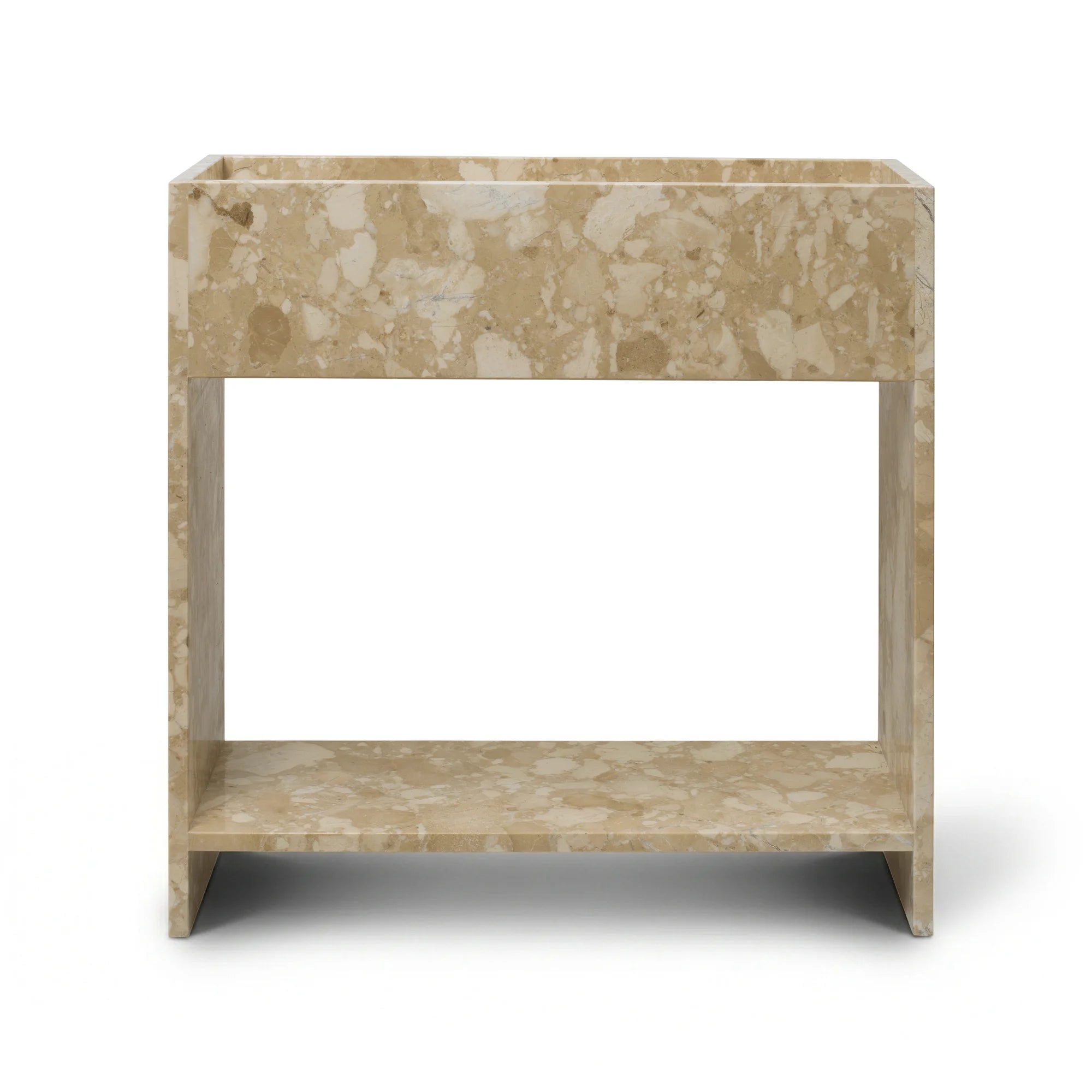 Stone Plant Box with Shelf - Sand-3