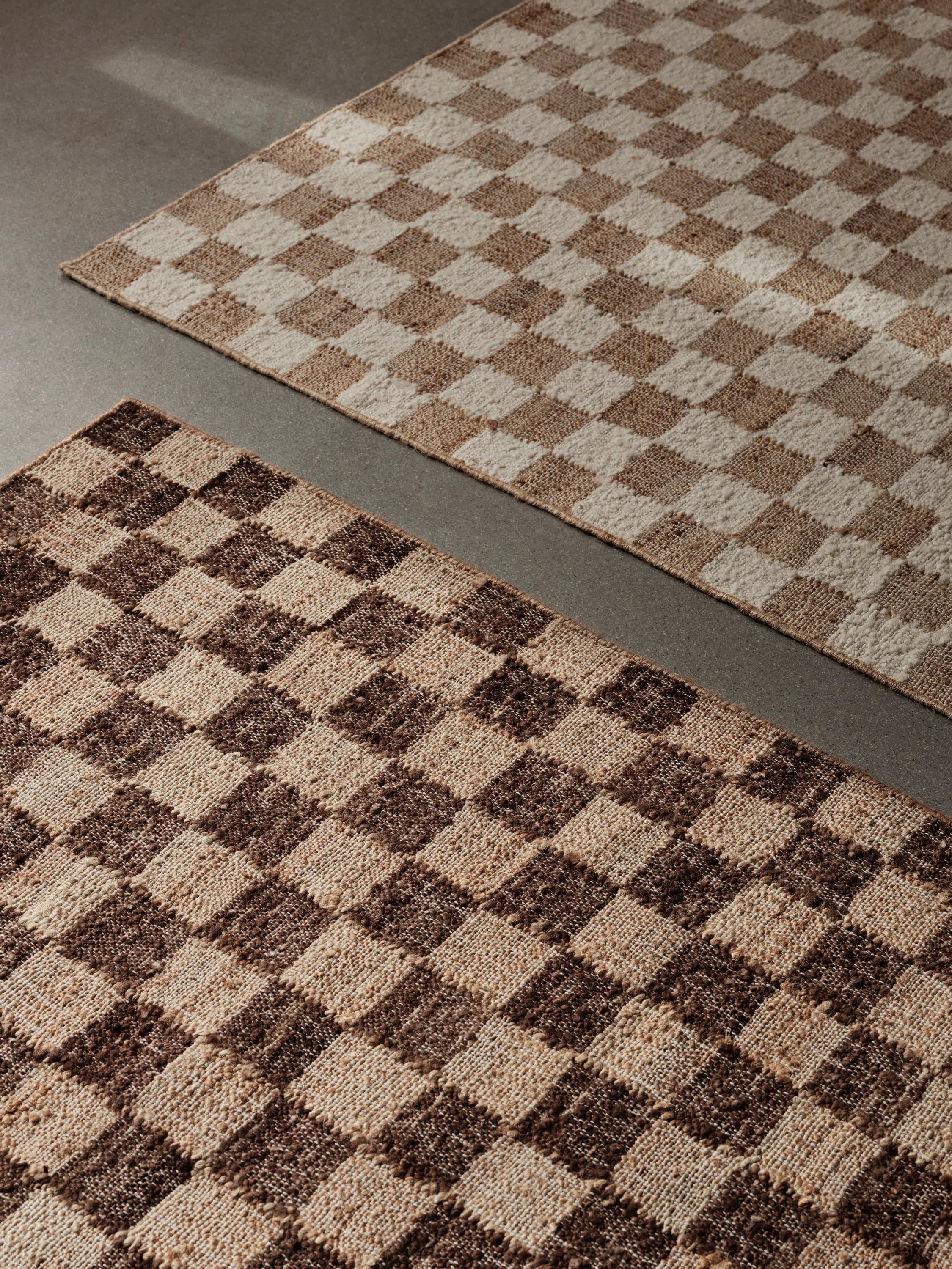 Check Wool Jute Rug - Coffee/Natural - 200 x 300-2