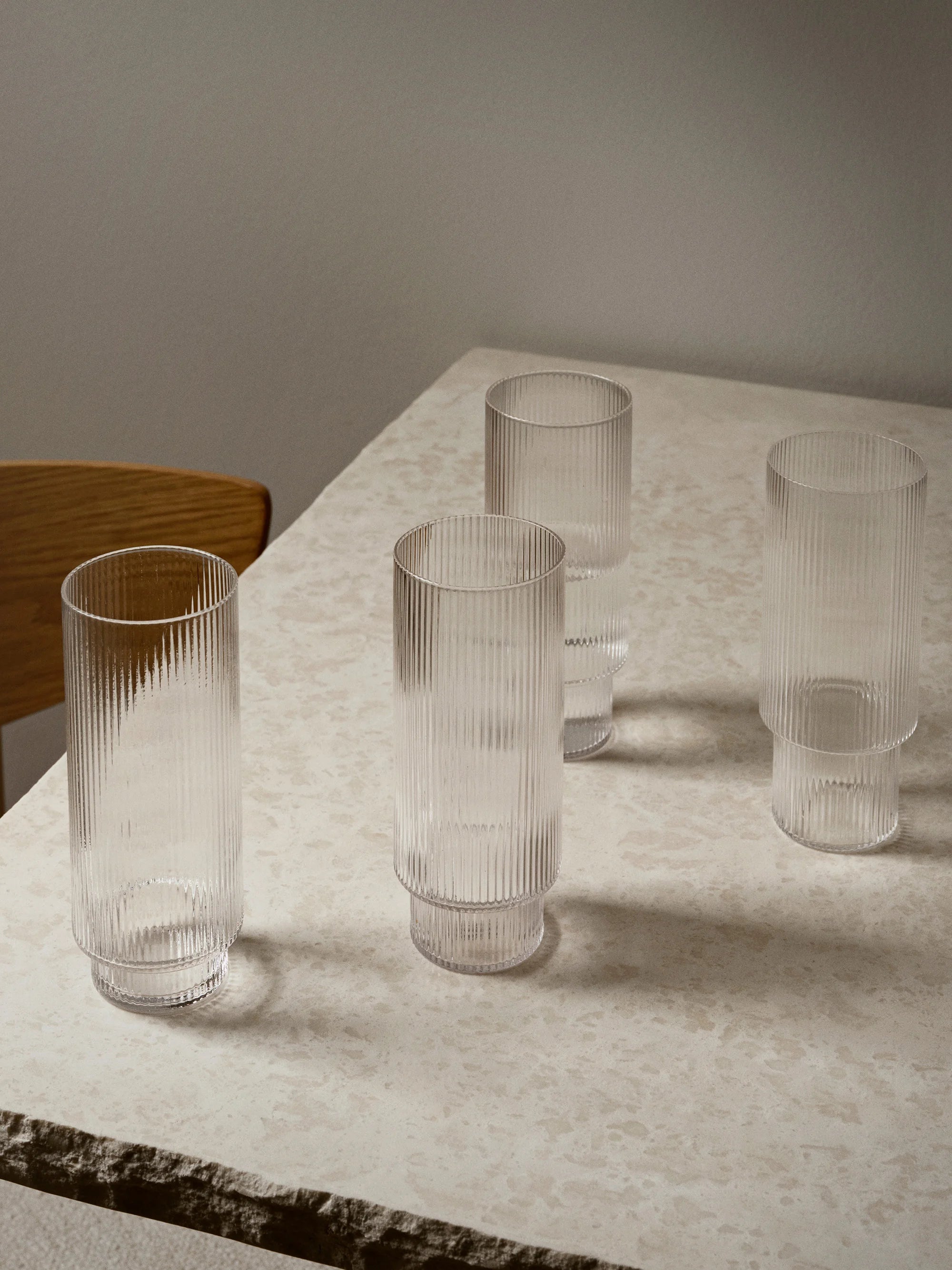 Ripple Long Drink Glass - Clear (Set of 4)-2