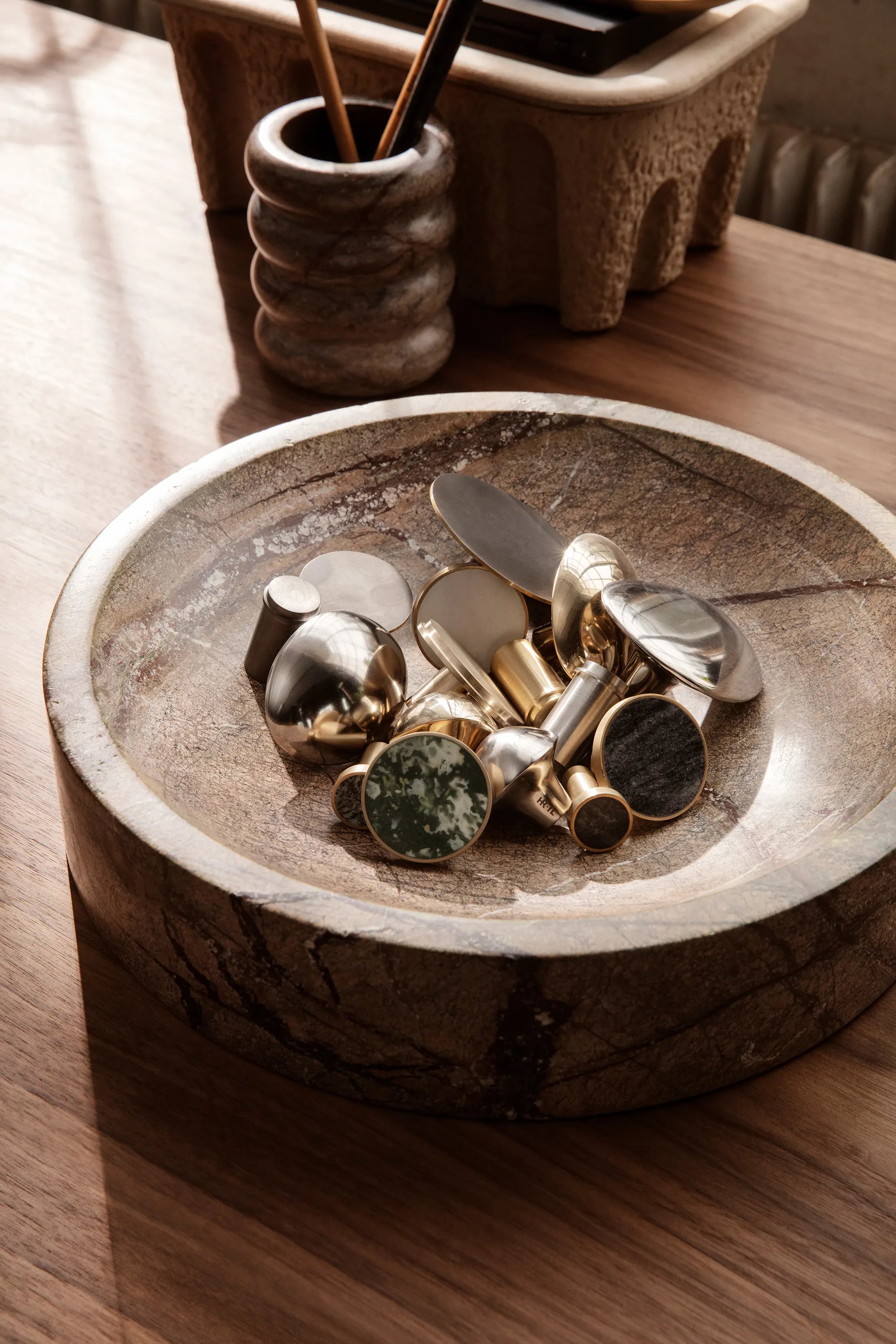 Scape Bowl - Bidasar Brown Marble-2