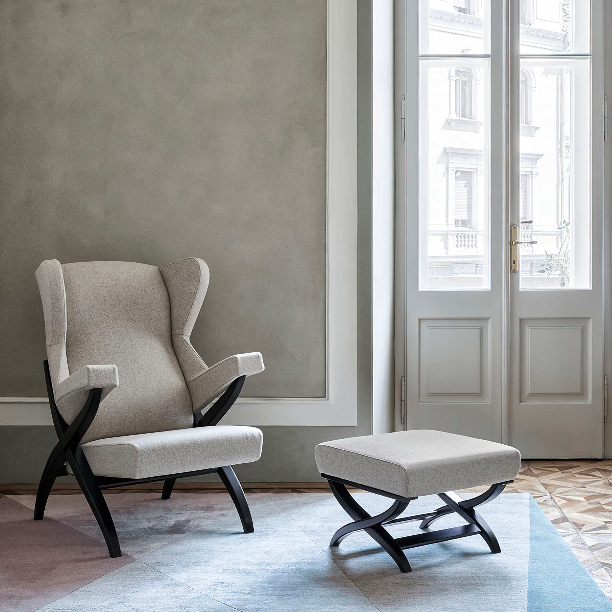 Fiorenza 10106 Armchair - Walnut/Fabric T4 (Orbaco 22)-2