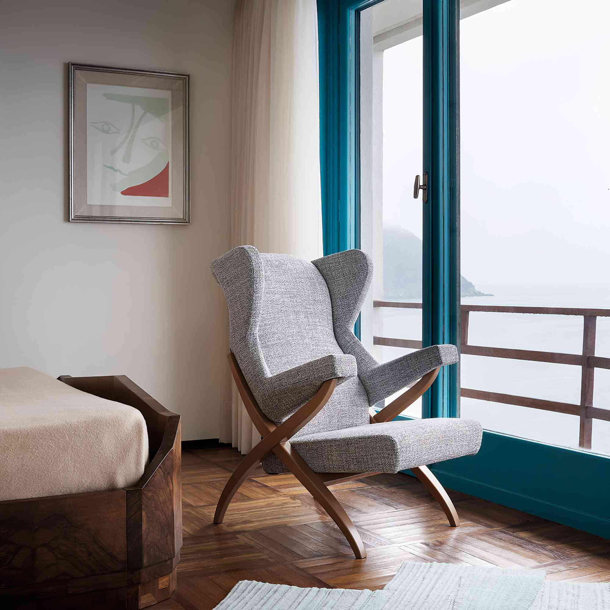 Fiorenza 10106 Armchair - Walnut/Fabric T4 (Orbaco 22)-6