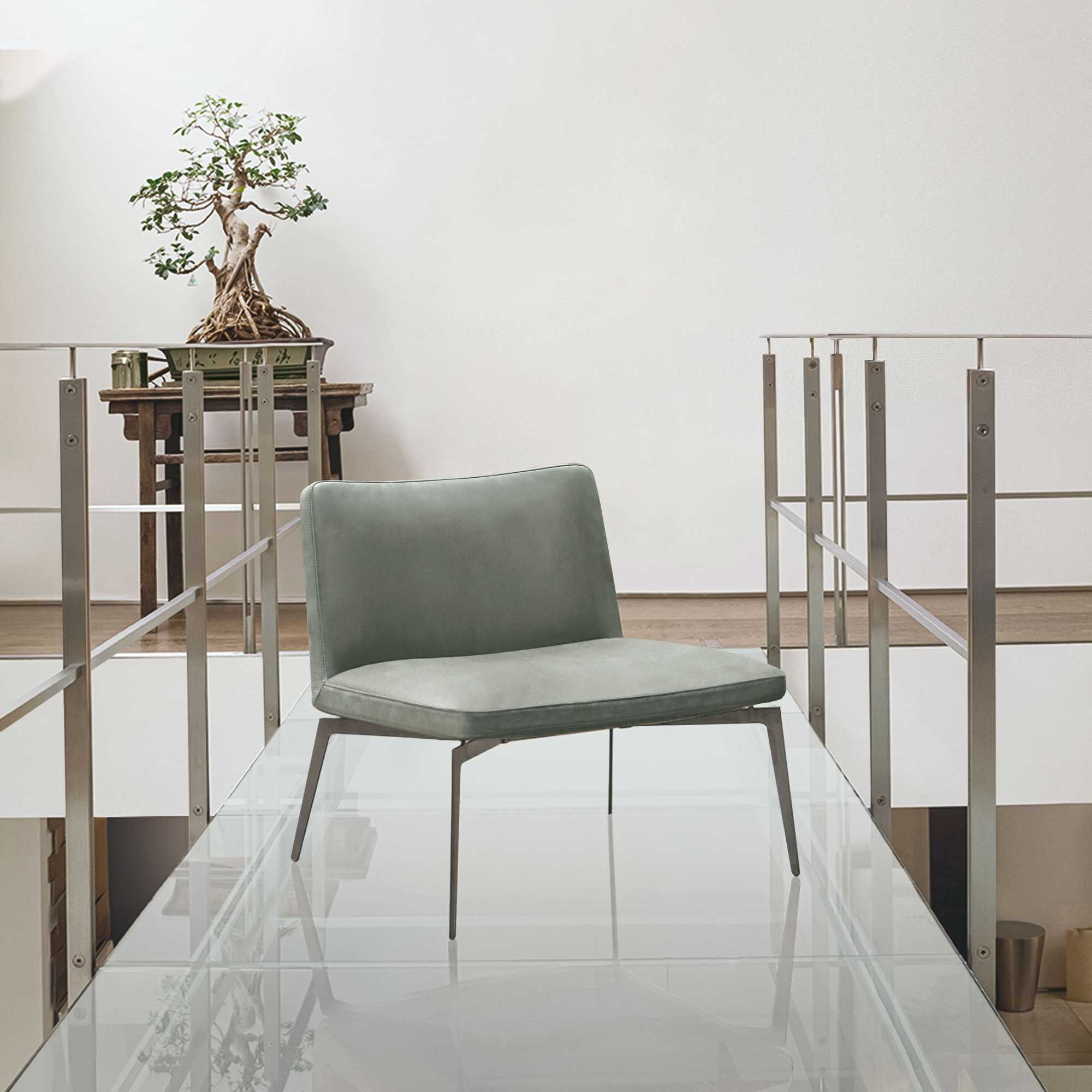 Flexa Lounge PFX1 Armchair - Peltrox/Leather (Luxe 416 Touch)