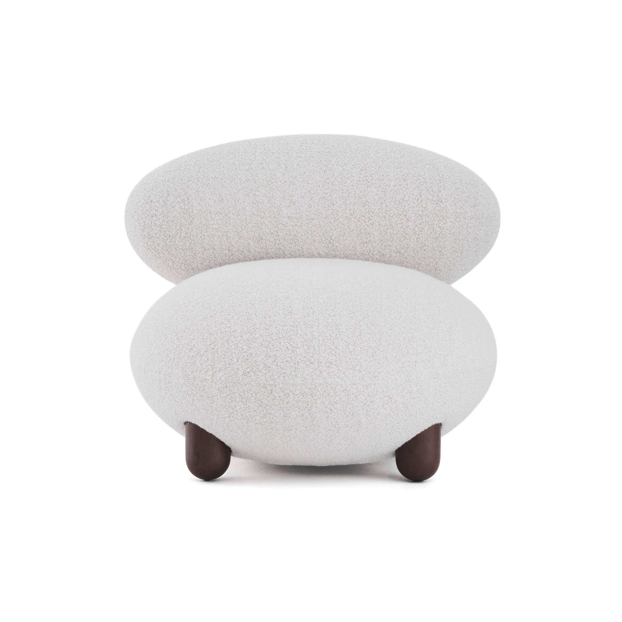 Flock Lounge Armchair - Brown Stained Ashwood/Fabric A (Baloo Boucle  2073)-3