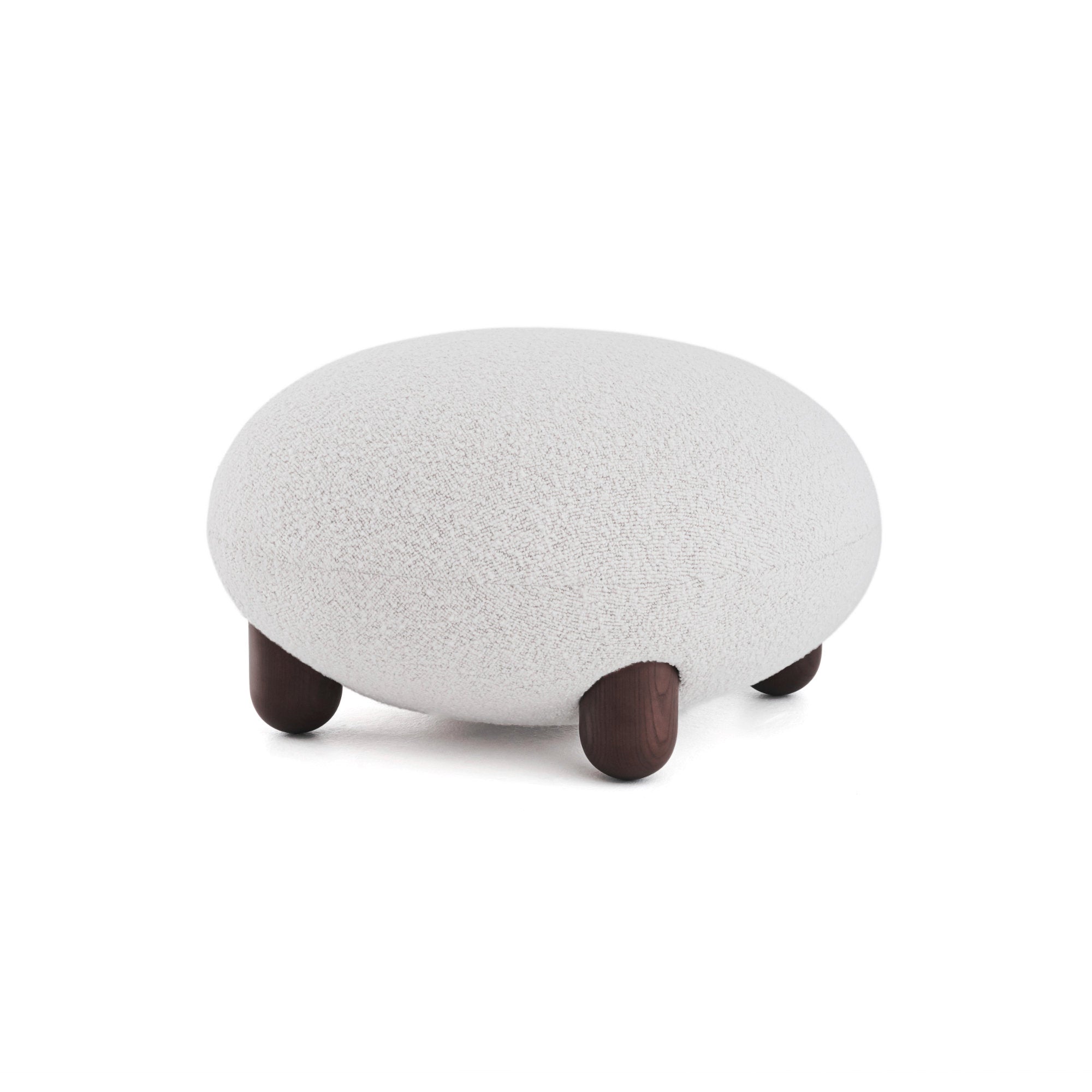 Flock Ottoman - Brown Stained Ash/Fabric A (Baloo Boucle 2073)