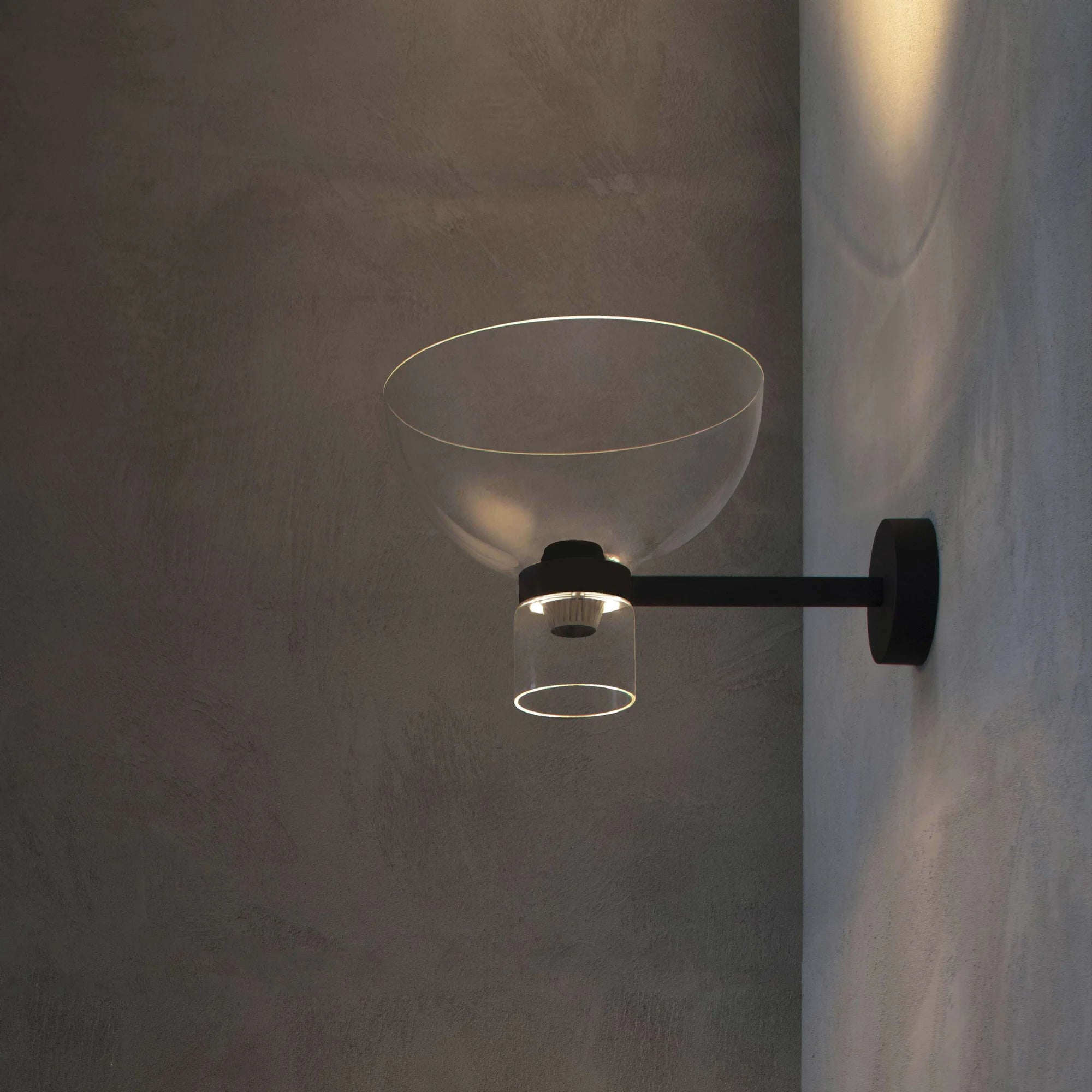Nocturne Bowl Wall Lamp - Black/Glass-2