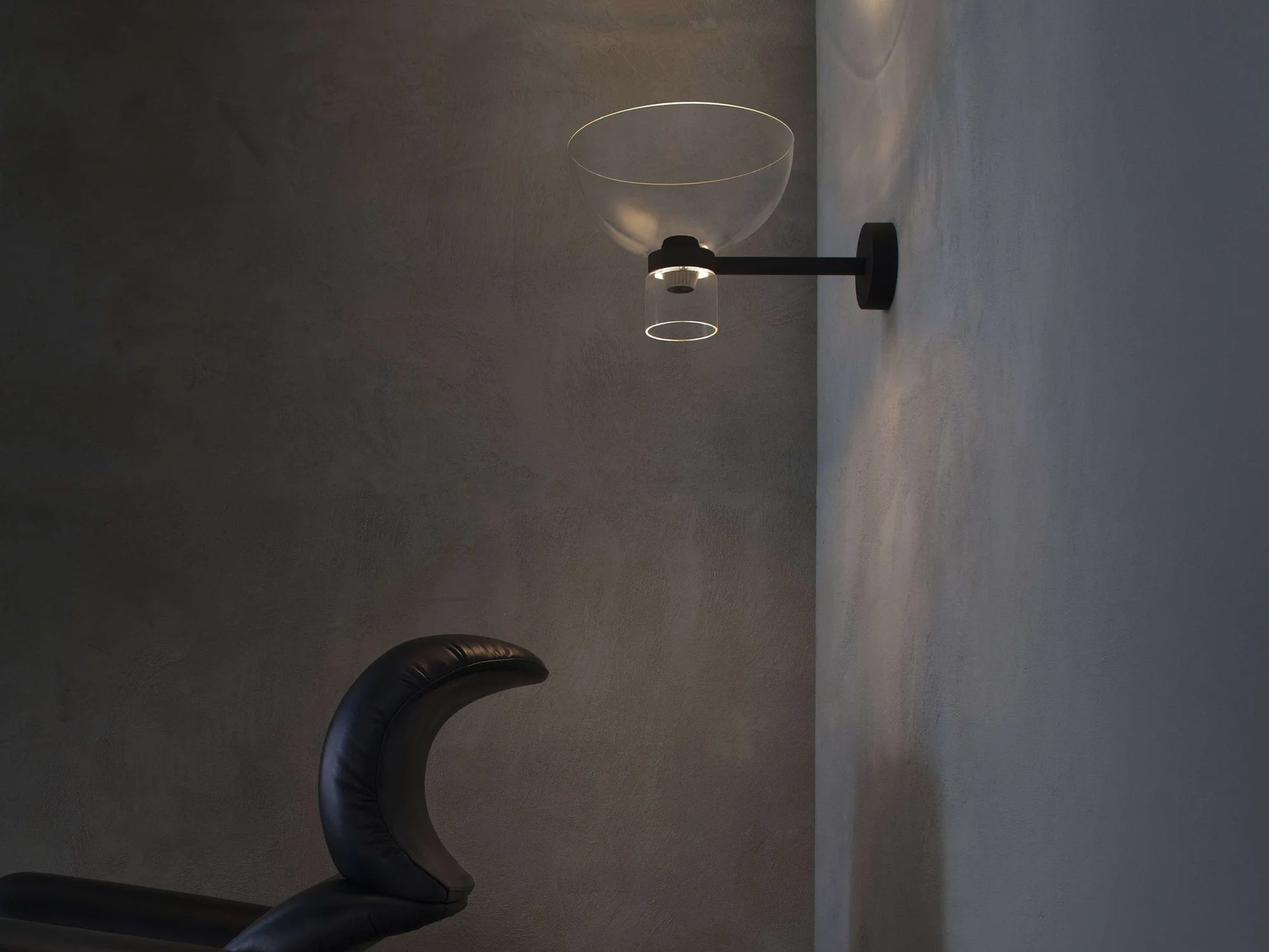 Nocturne Bowl Wall Lamp - Black/Glass-3