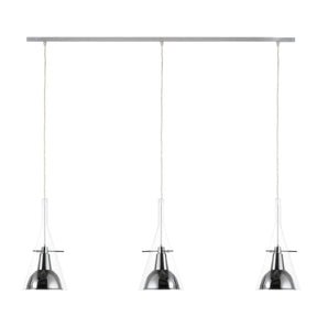 Flute Large Pendant Lamp - Clear/Chrome