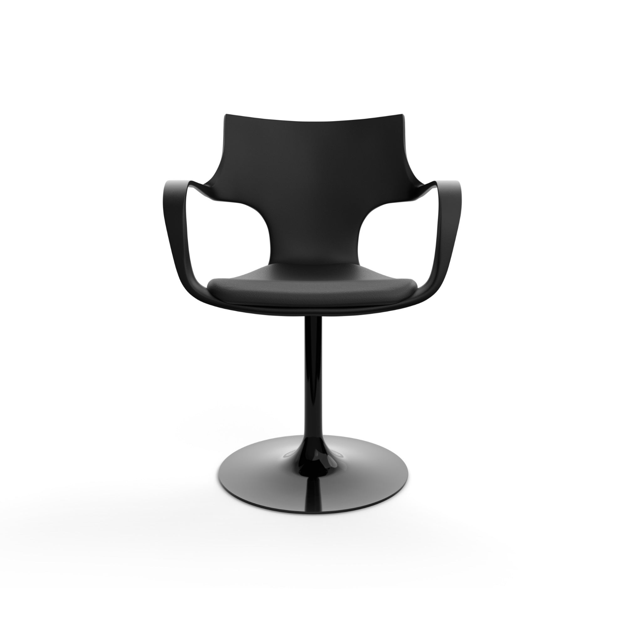 Flute P2150 Dining Chair - Black Ecoleather (E04)-3