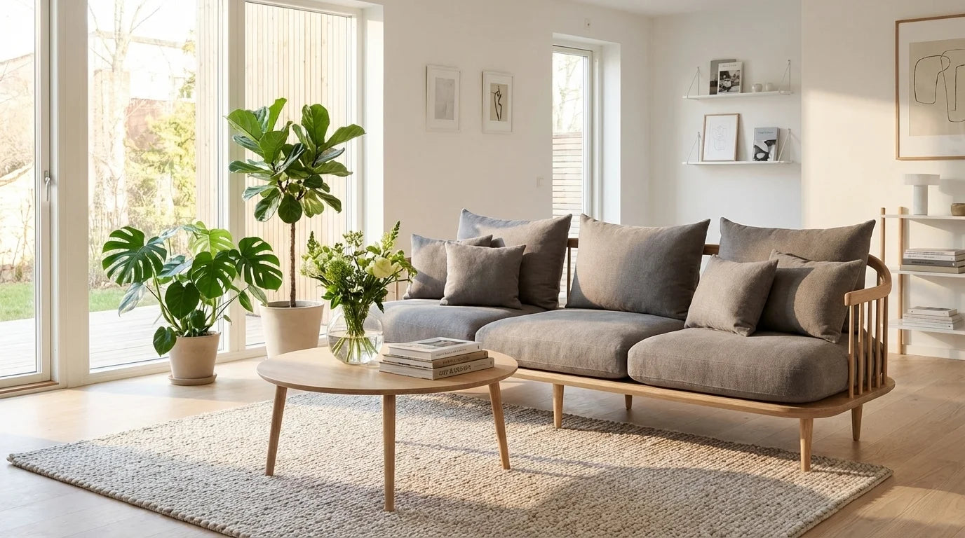 Fly SC12 Sofa - Oiled Oak/Fabric 1 (Hot Madison 094)-2