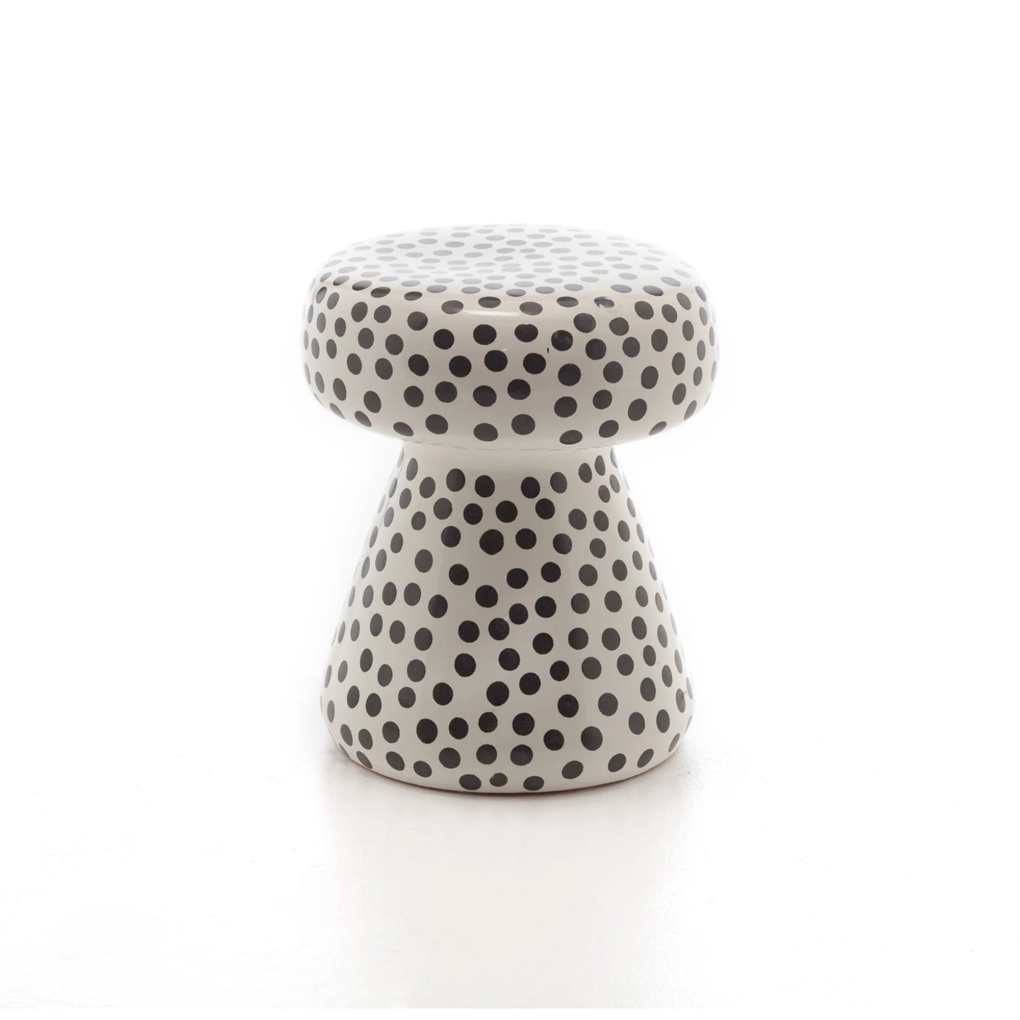 Inout 44 Outdoor Side Table - White Ceramic with Black Dots-1