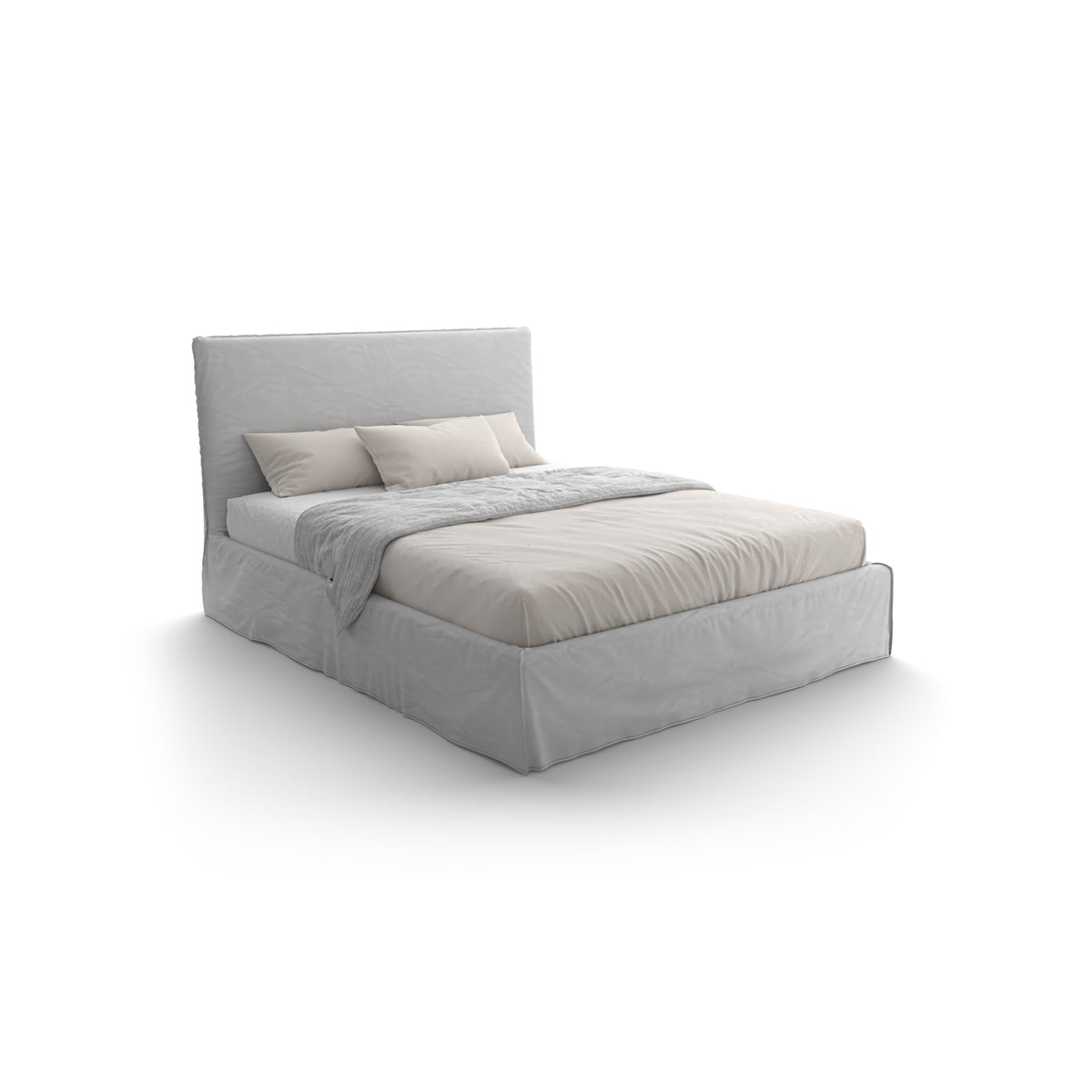 Ghost Bed – 217x191x108 / Fabric B (White Linen)-1