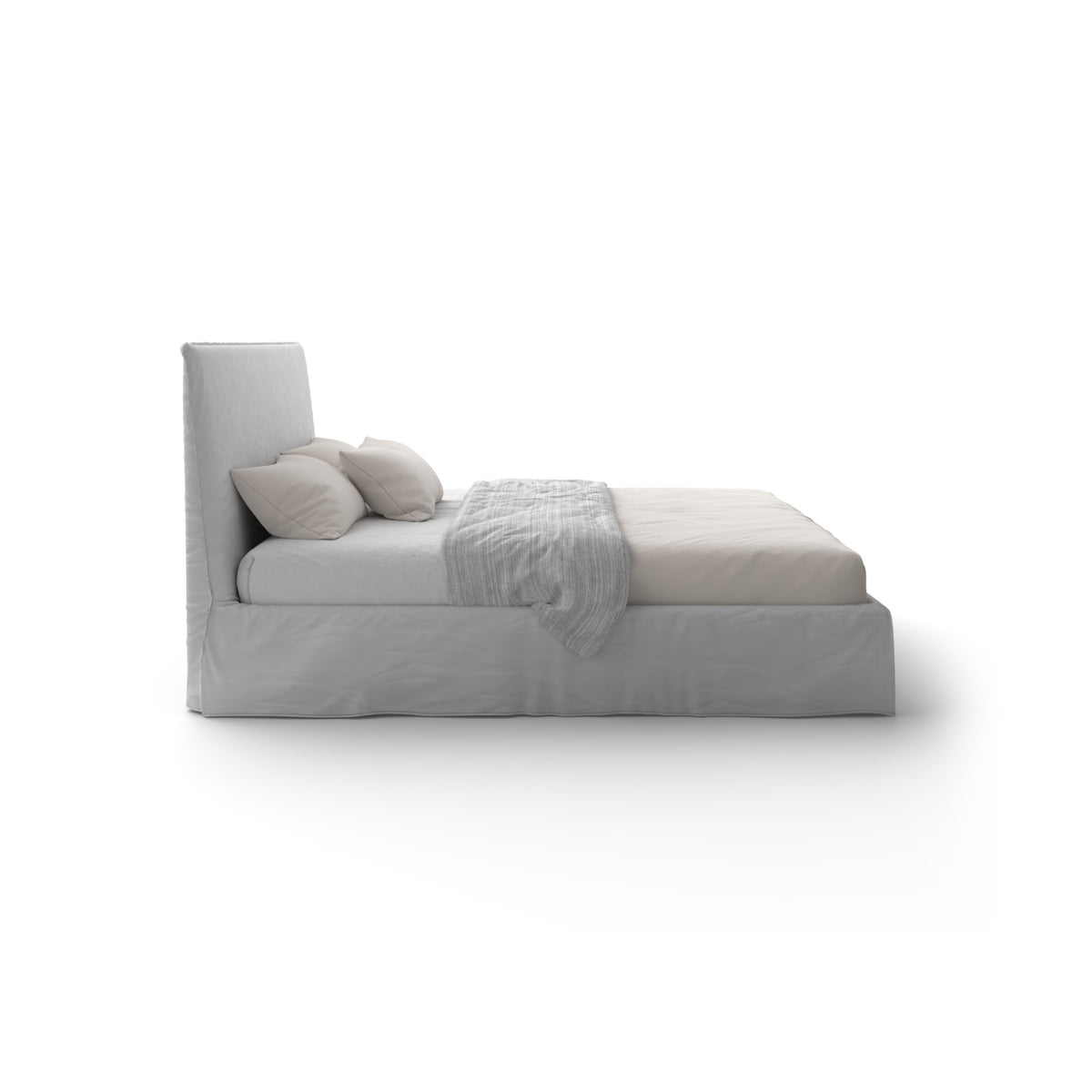 Ghost Bed – 217x191x108 / Fabric B (White Linen)-4