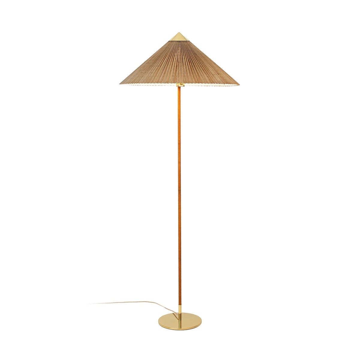 9602 10121226 Floor Lamp - Polished Brass / Untreated Bamboo