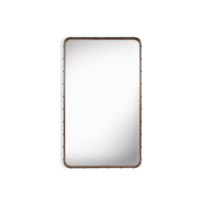 Adnet 115 Rectangular Wall Mirror - Tan Leather